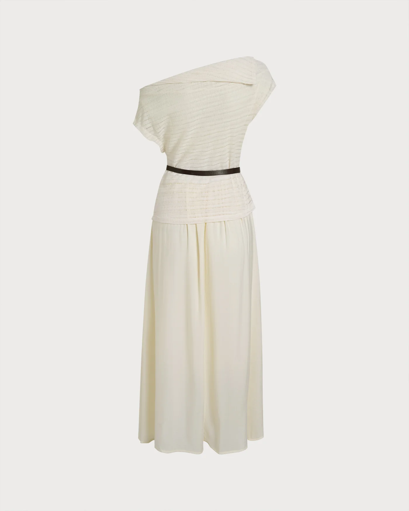 Apricot Boat Neck Belt Midi Dress - Image 5