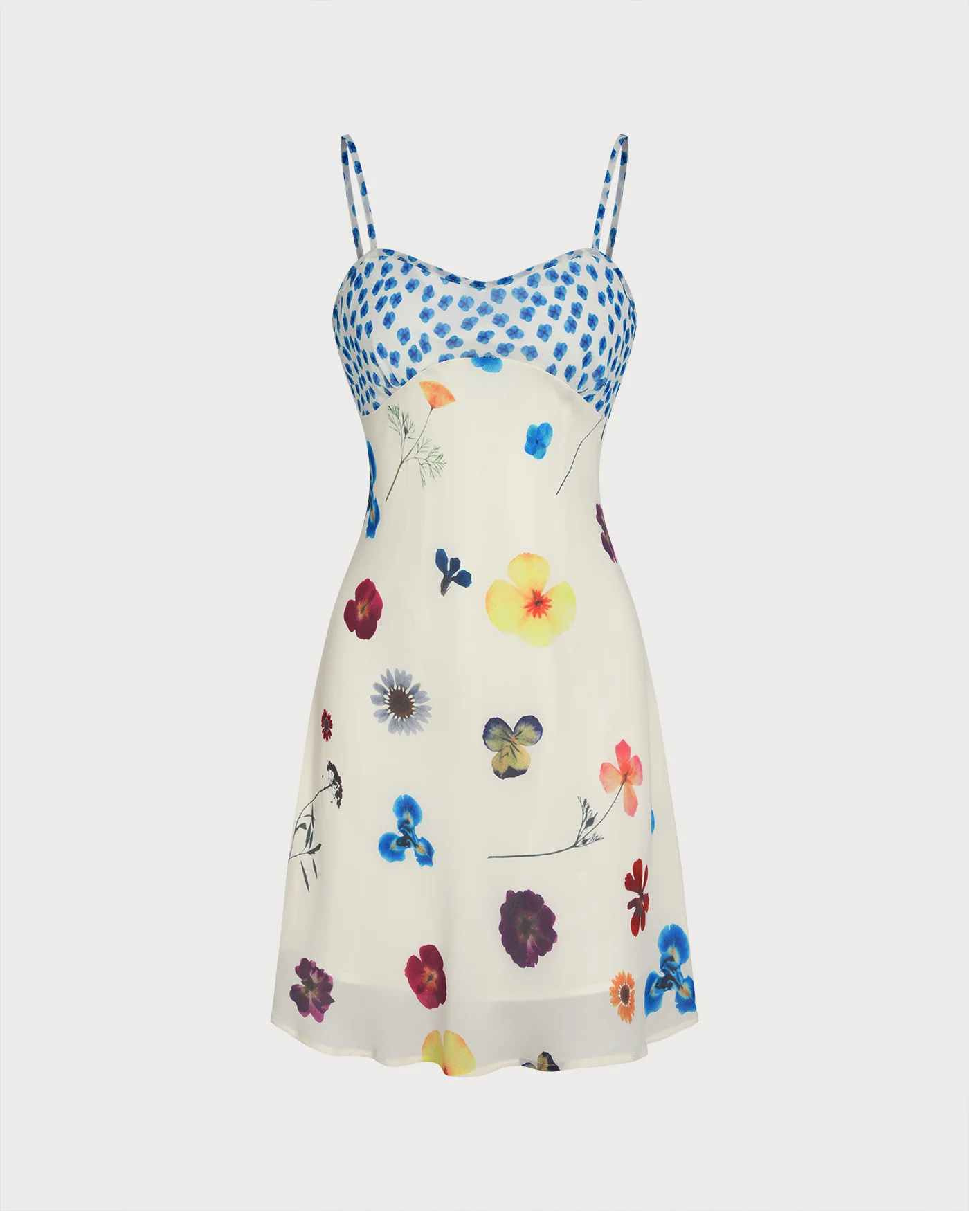 Apricot Floral A-Line Slip Mini Dress - Image 4