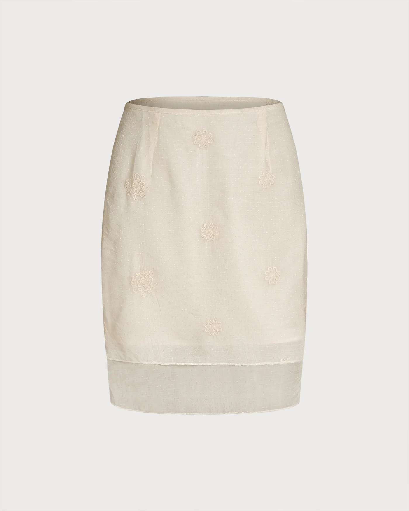 Apricot Floral Textured Skirt - Image 7