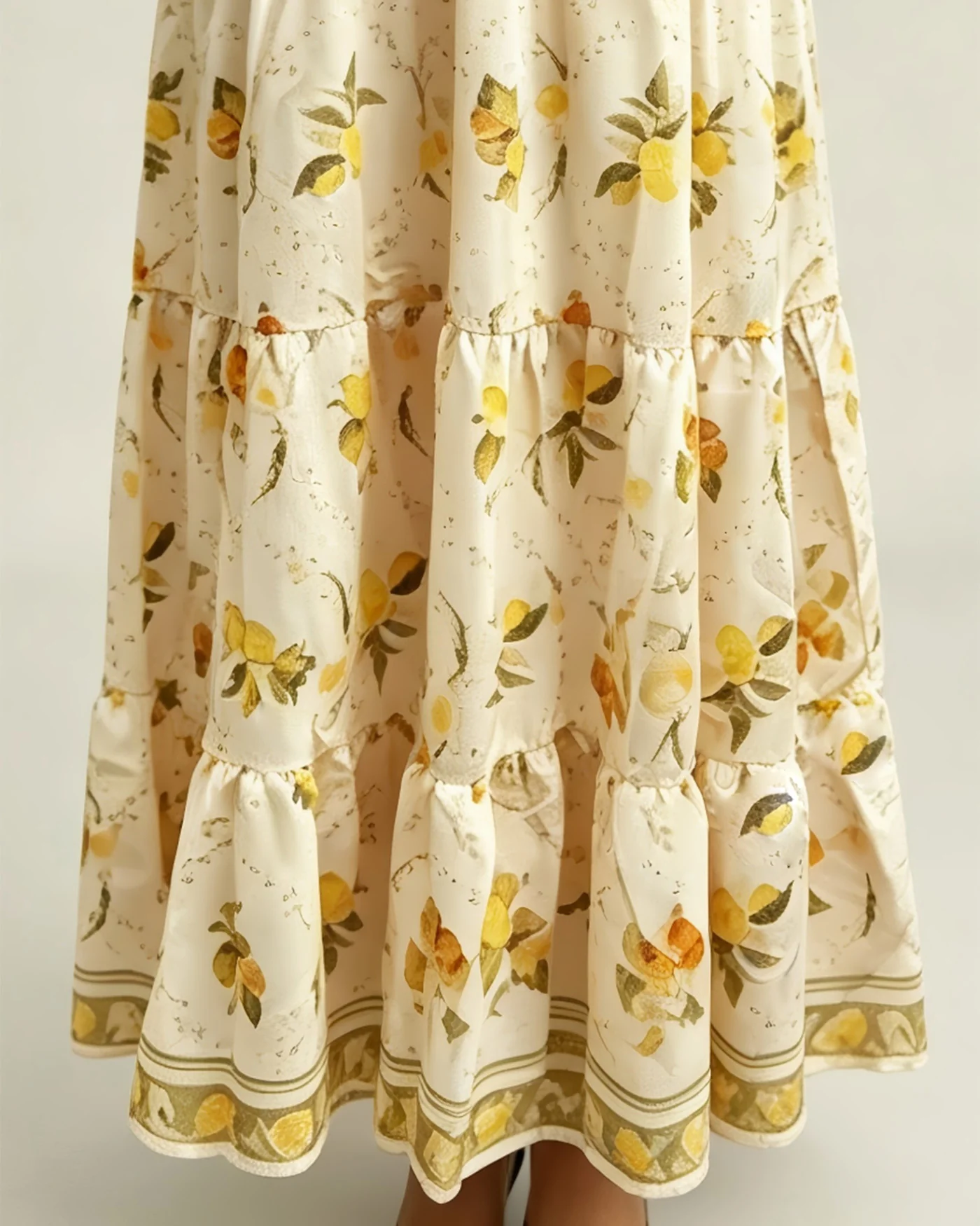Apricot Halter Floral Maxi Dress - Image 2