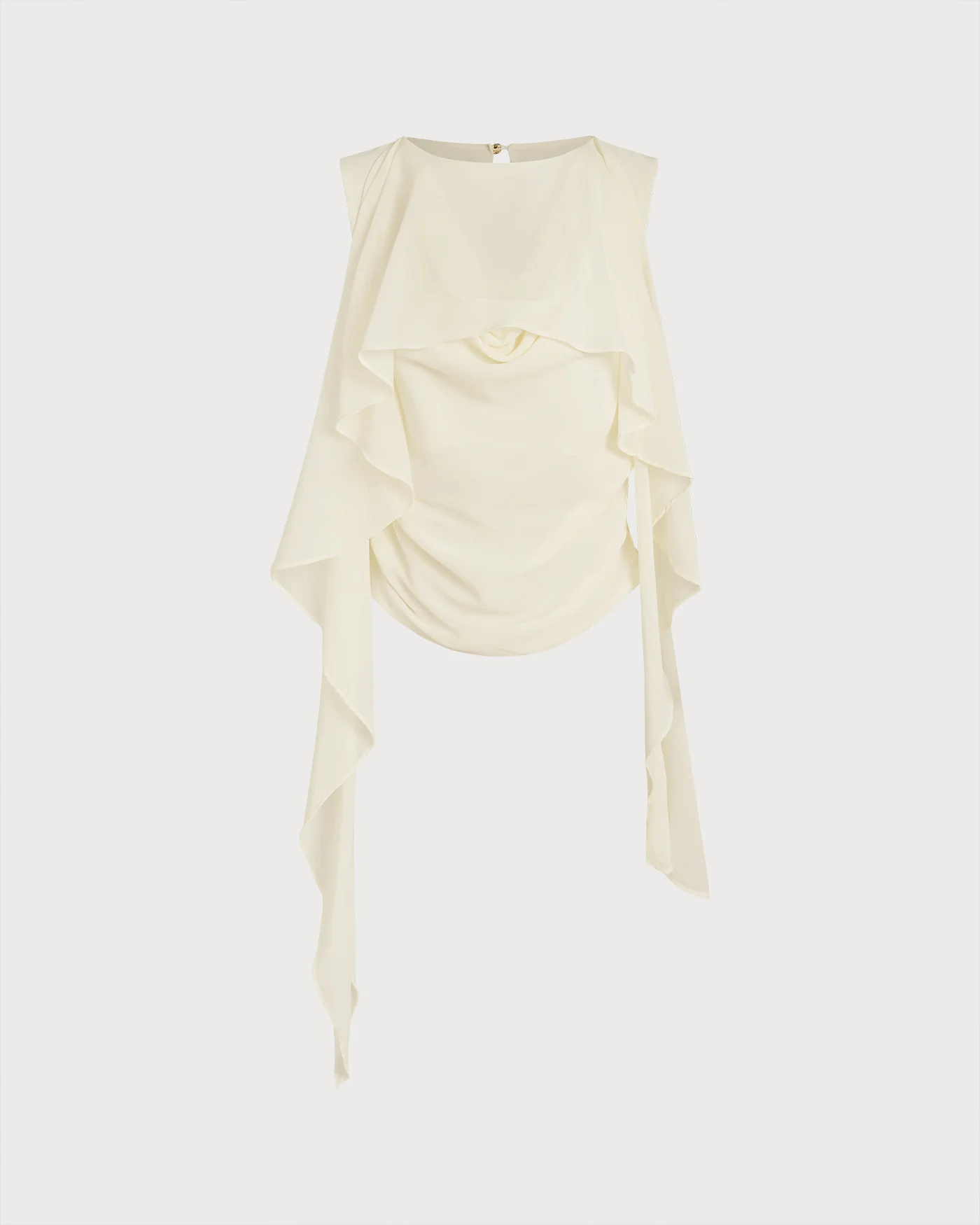 Apricot Round Neck Ruched Tee - Image 5