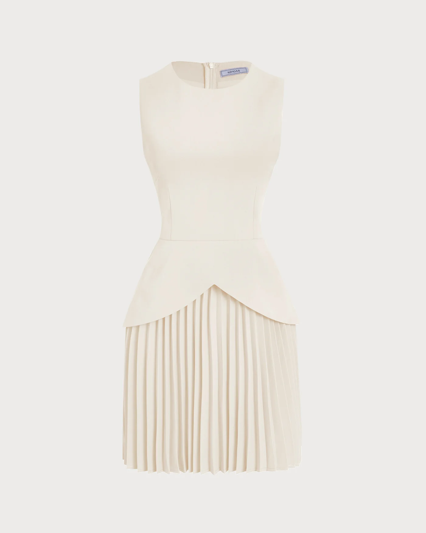 Apricot Round Neck Skater Mini Dress - Image 6