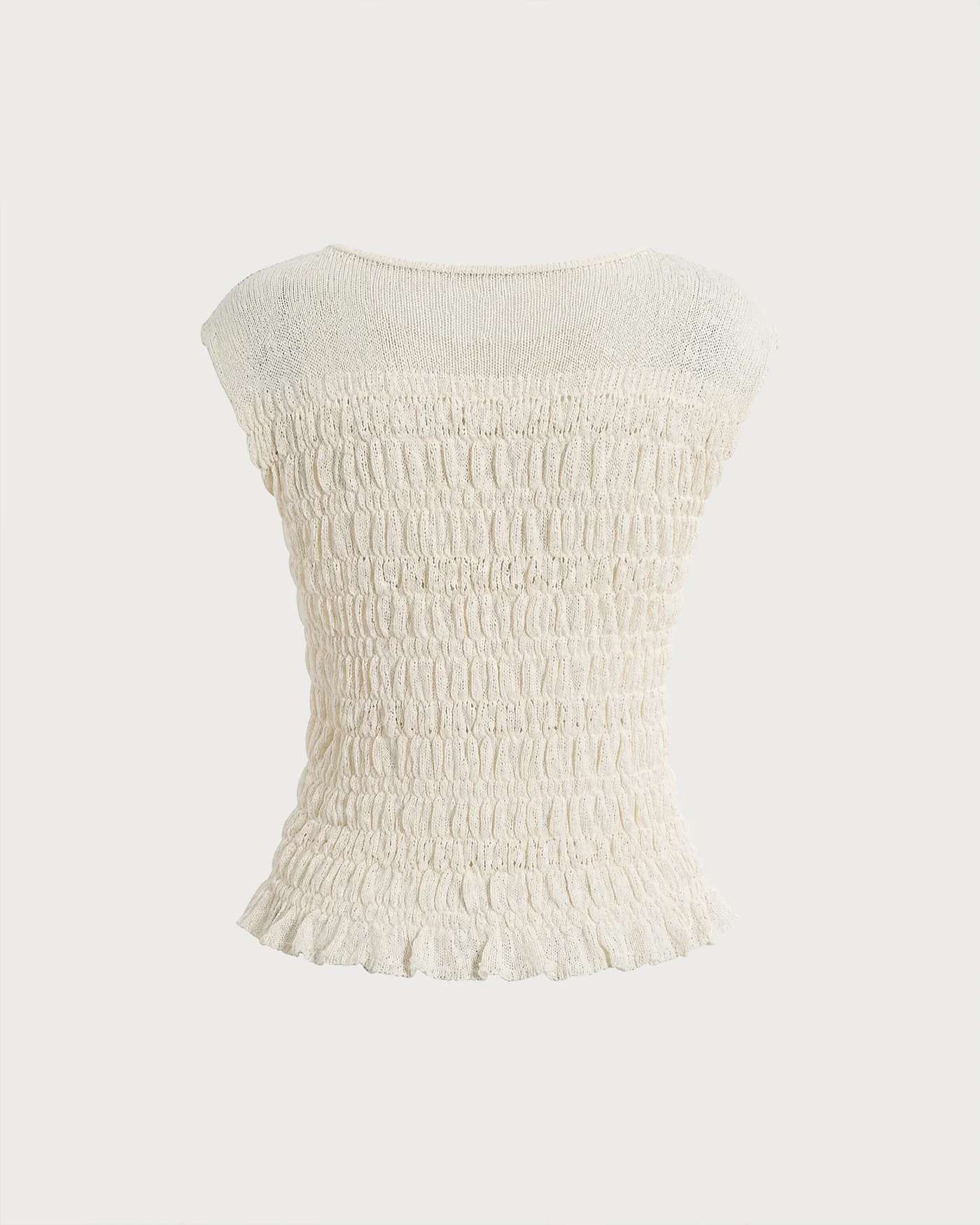 Apricot Round Neck Textured Sweater - Image 6
