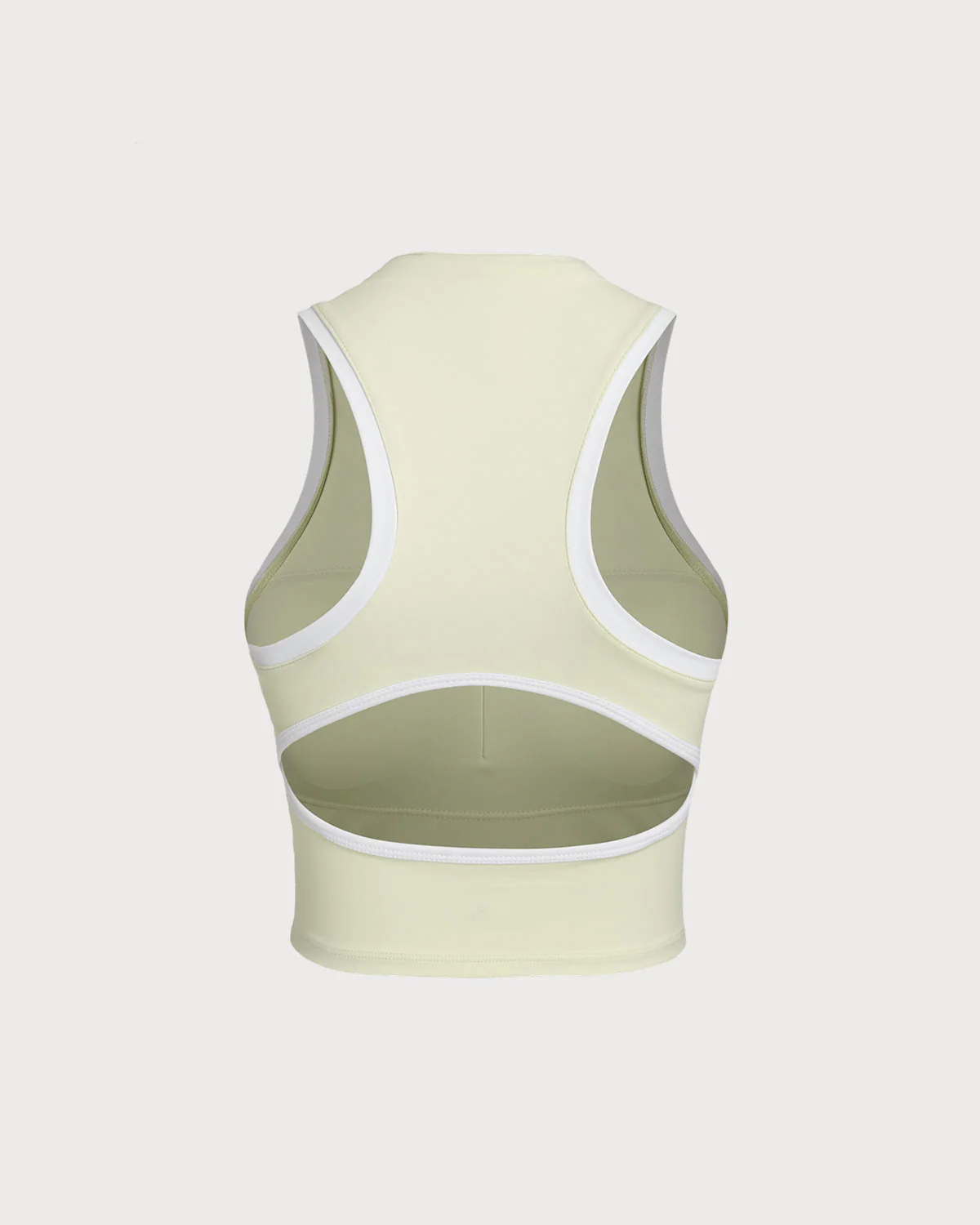 Apricot Round Neck Zipper Yoga Tank Top - Light Support - Image 6