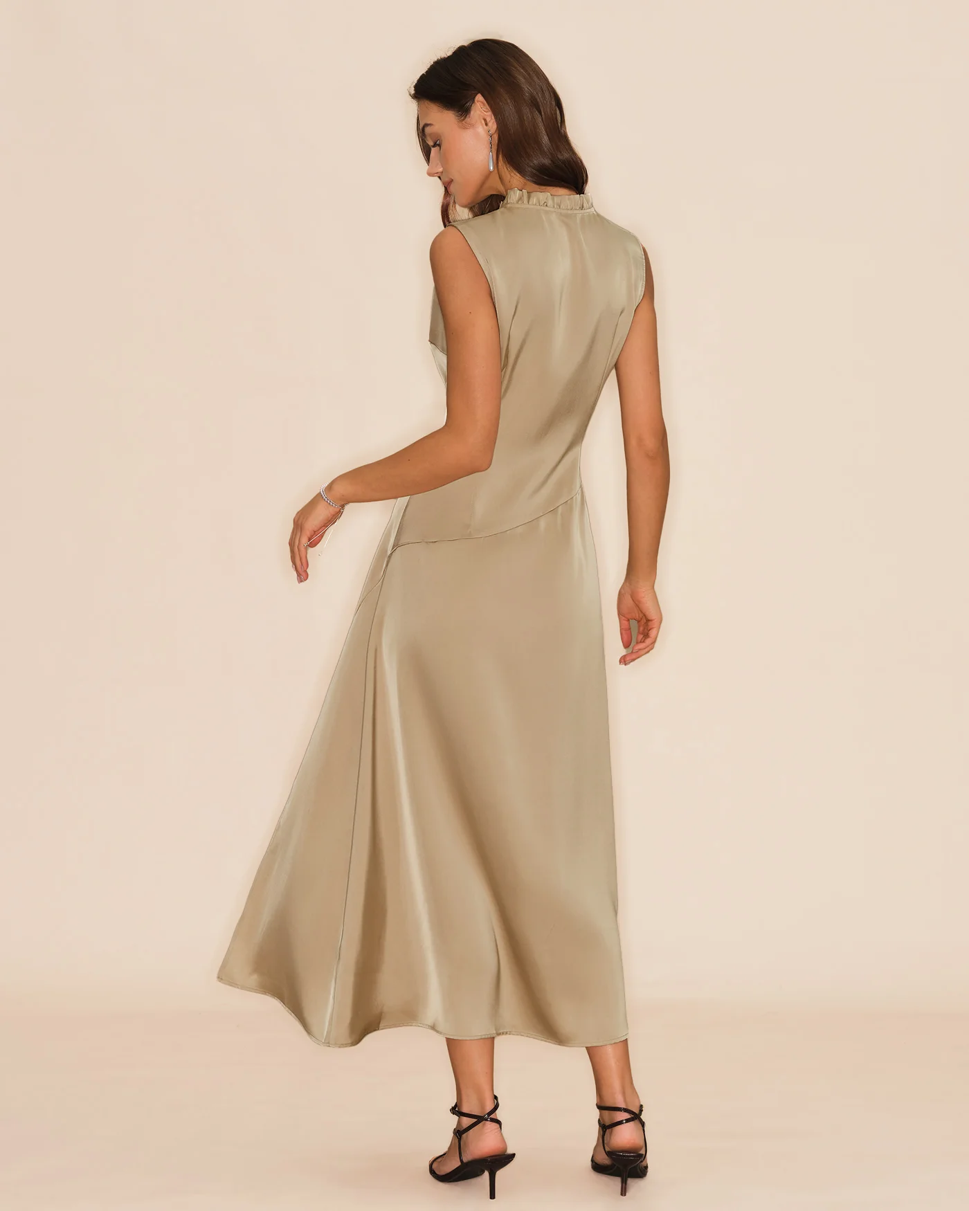 Apricot Ruffled Midi Dress - Image 8