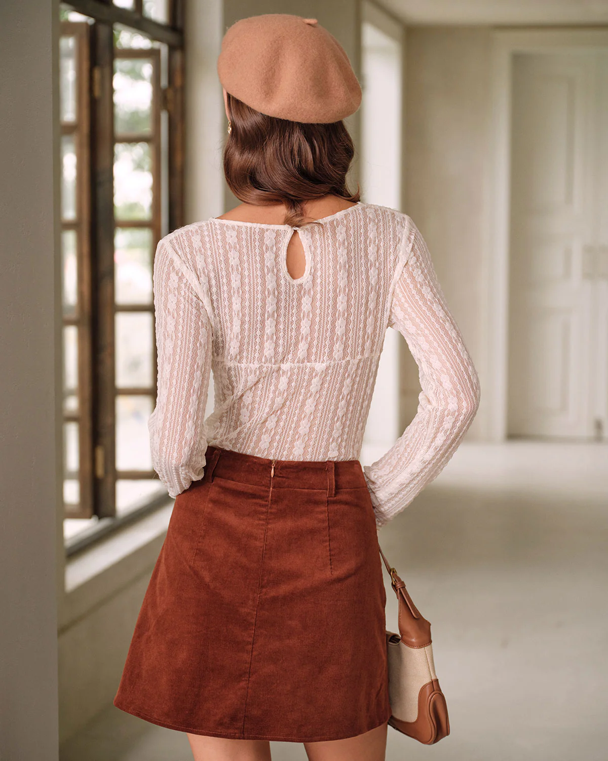 Apricot Textured See Through Tee - Image 5