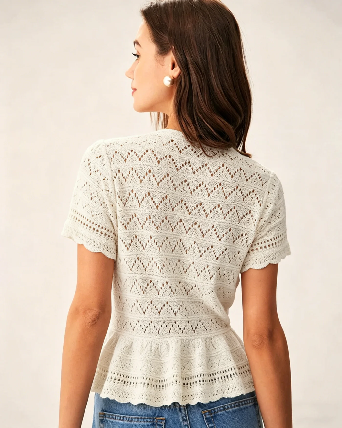 Apricot Textured Single Breasted Cardigan - Image 4