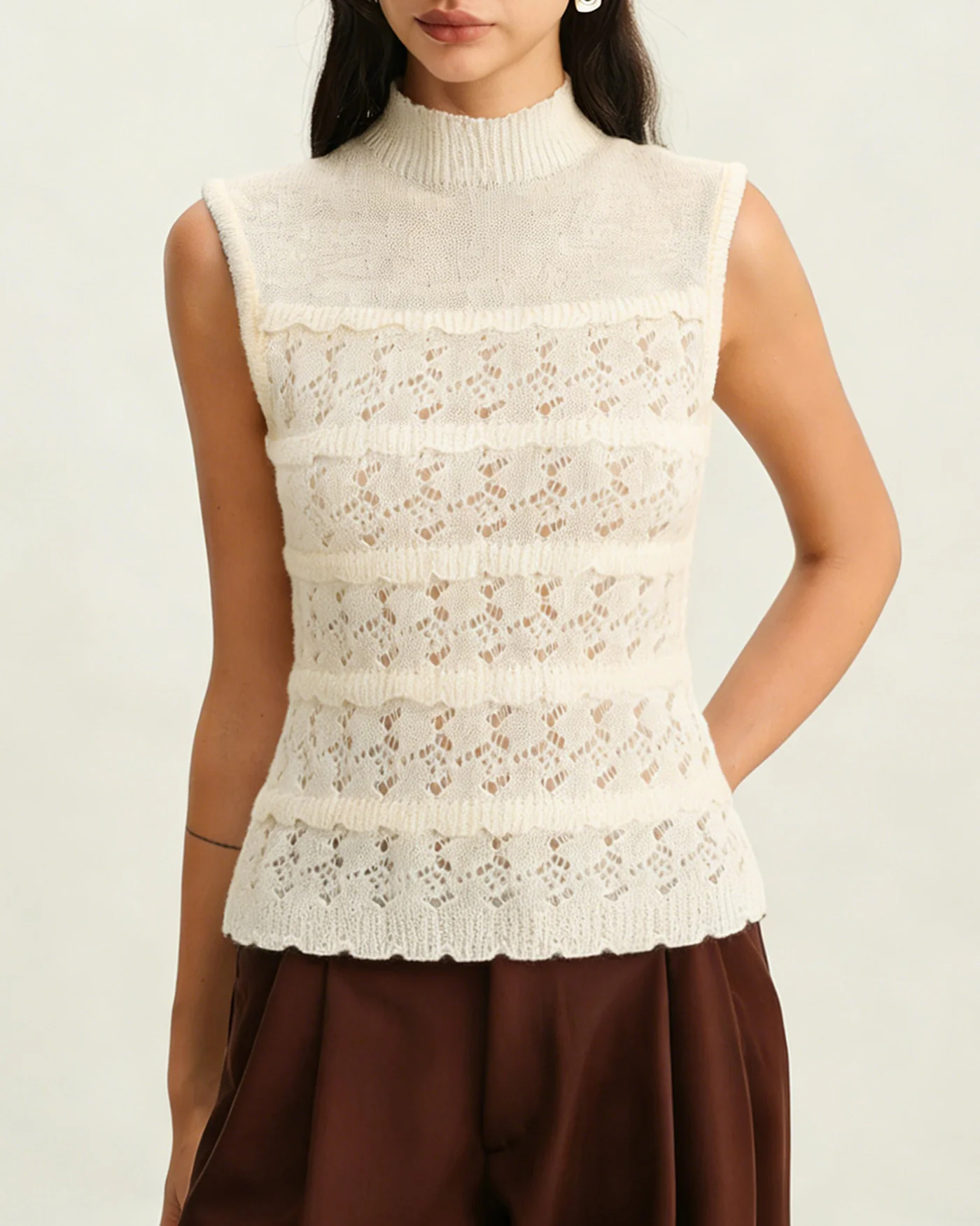 Apricot Turtle Textured Tank Top - Image 2