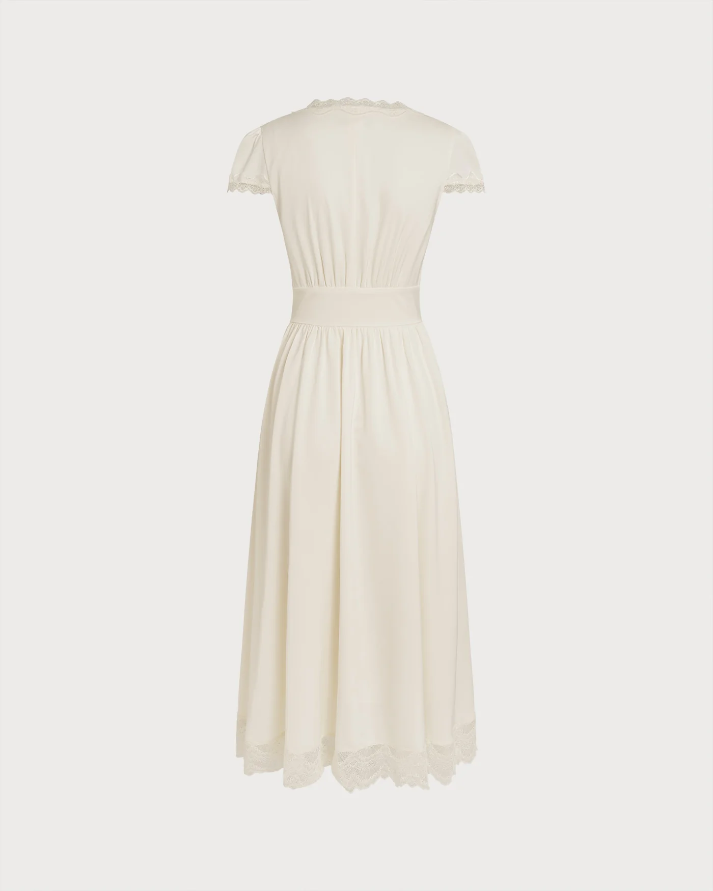 Apricot V Neck Lace Maxi Dress - Image 8