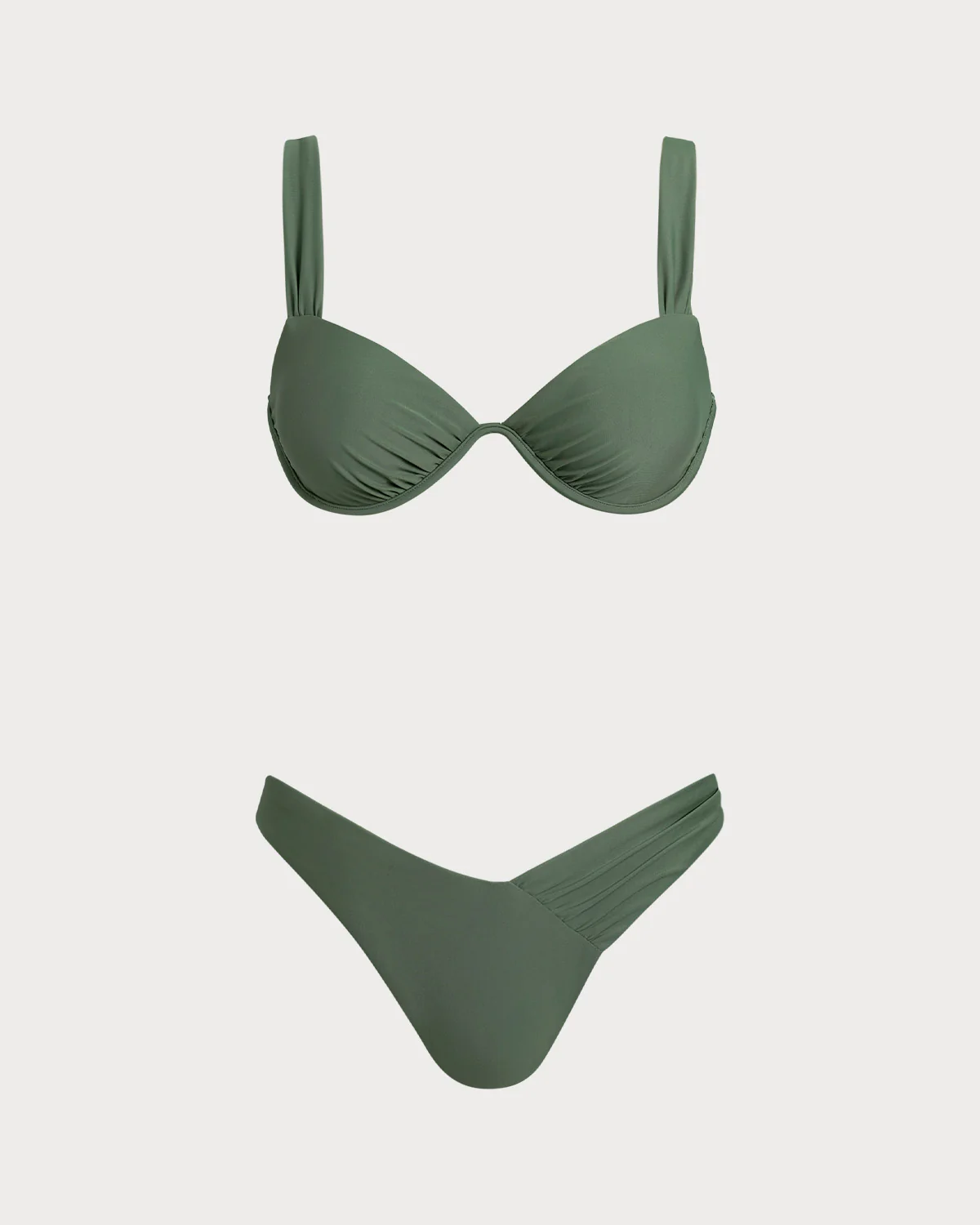 Army Green Underwire Bikini Sets - Image 4