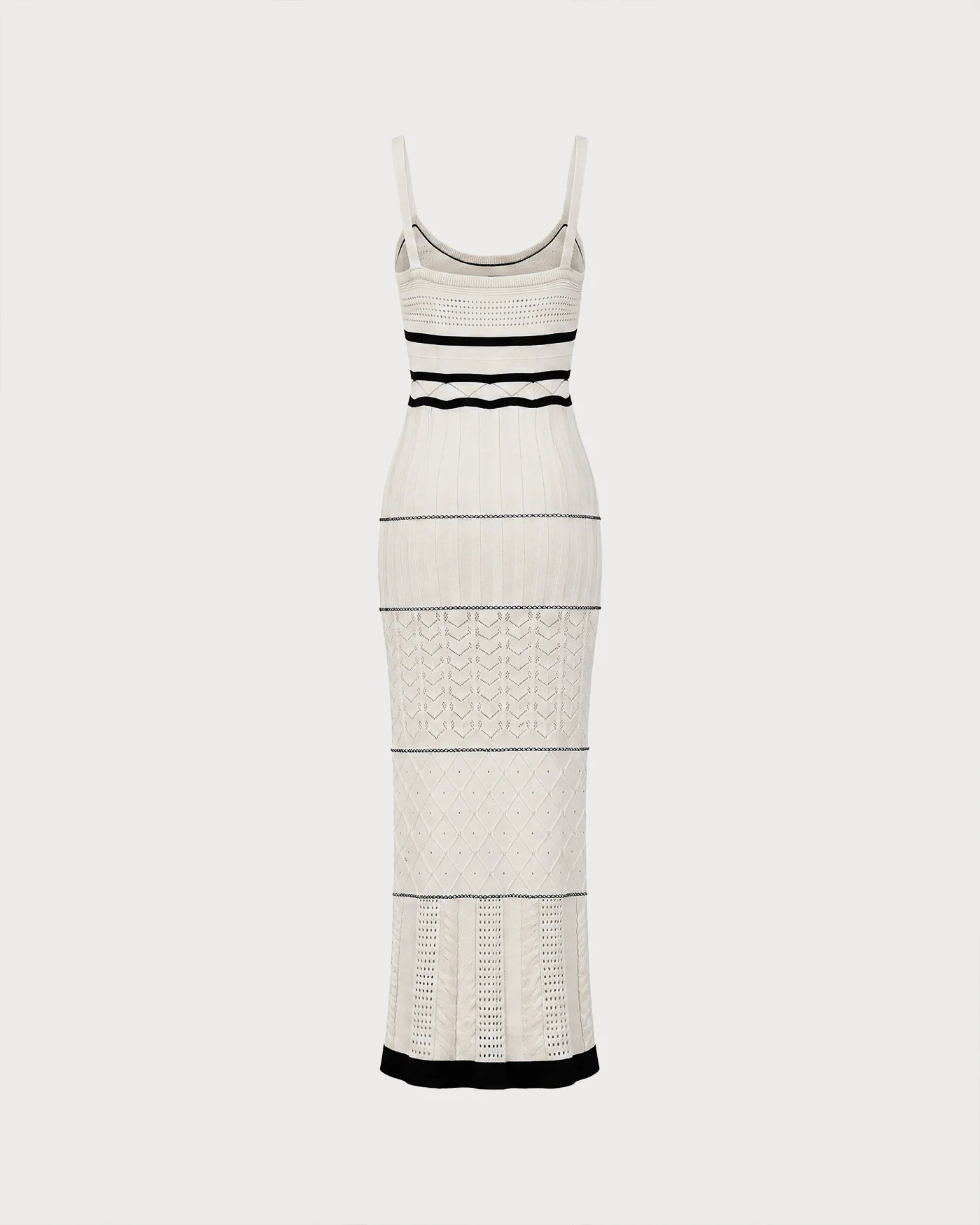 Beige Contrasting Textured Slip Maxi Dress - Image 6