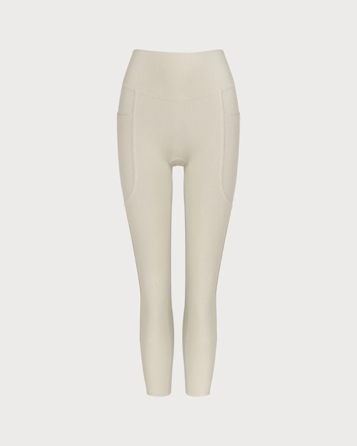 Beige Quick-drying High Waisted Yoga Leggings - Image 5