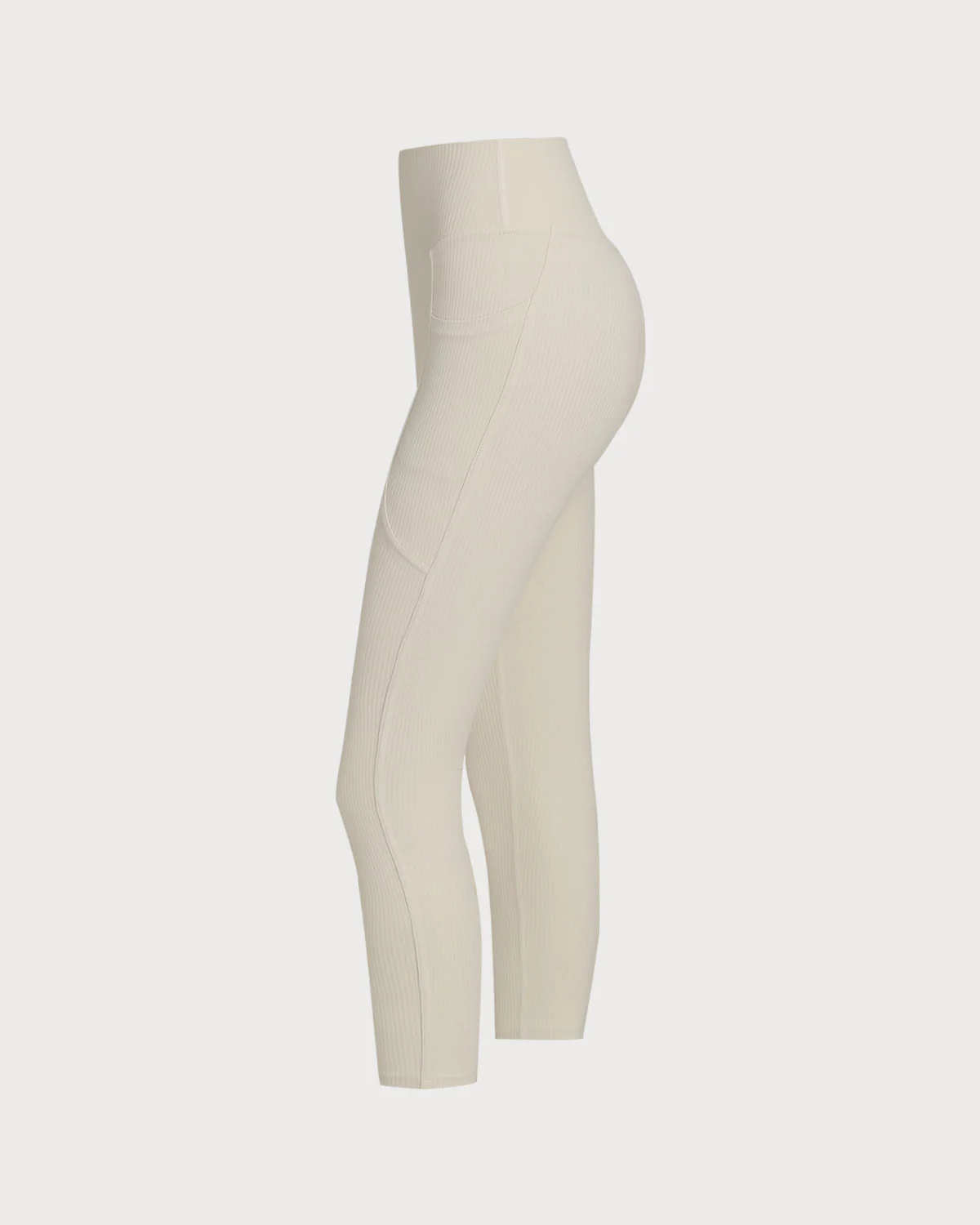 Beige Quick-drying High Waisted Yoga Leggings - Image 6