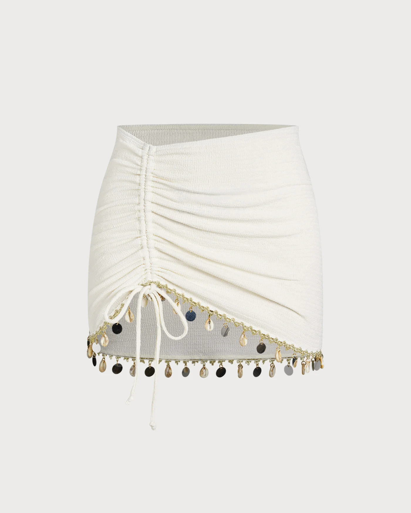 Beige Textured Sequins Cover-up - Image 2
