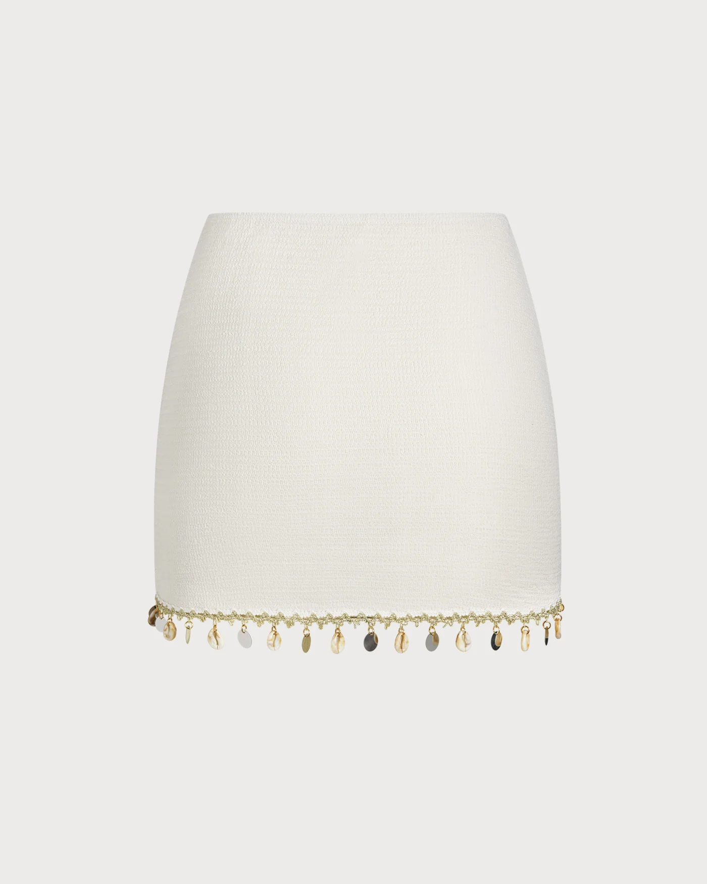 Beige Textured Sequins Cover-up - Image 3