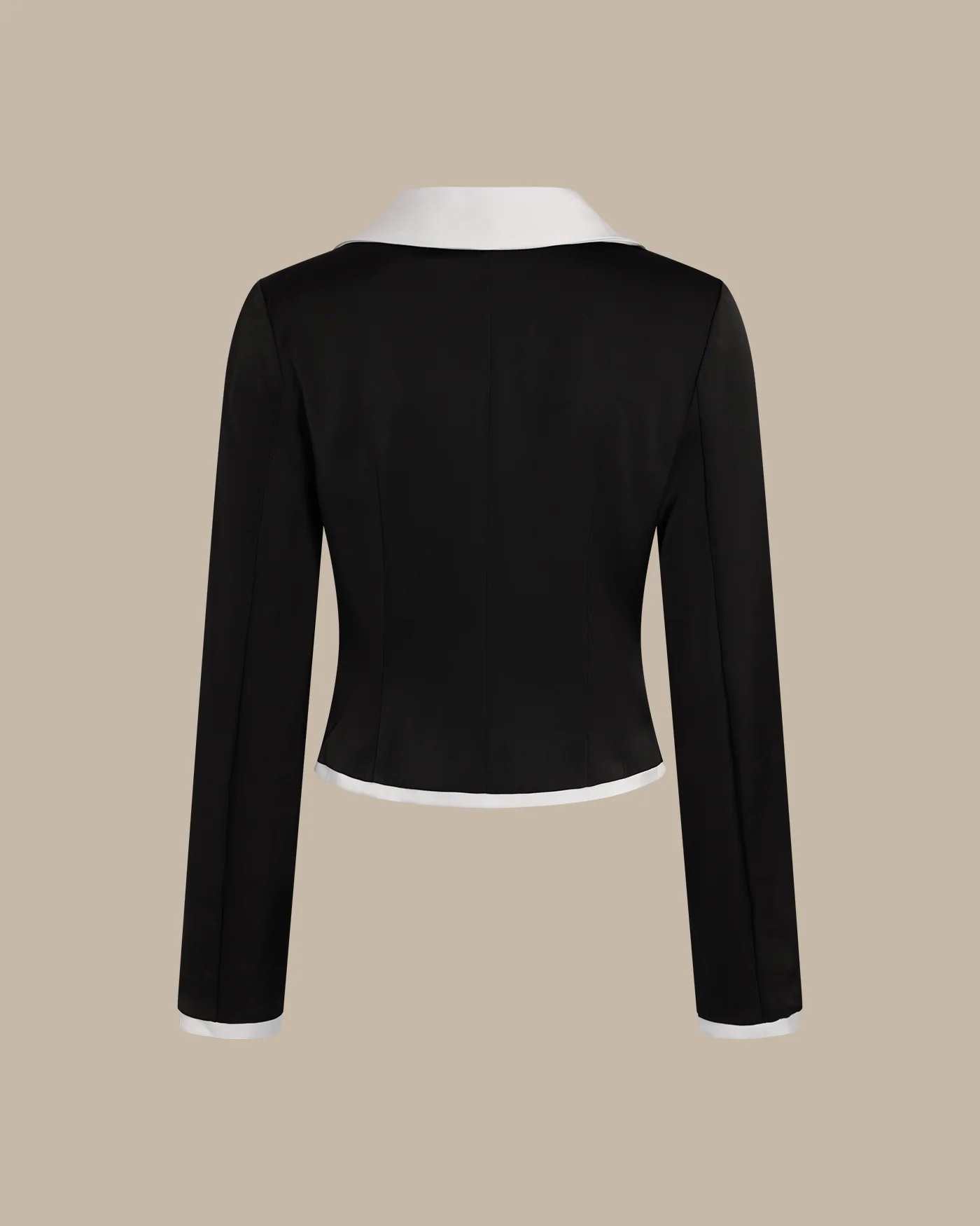 Black Collar Satin Blouse - Image 6
