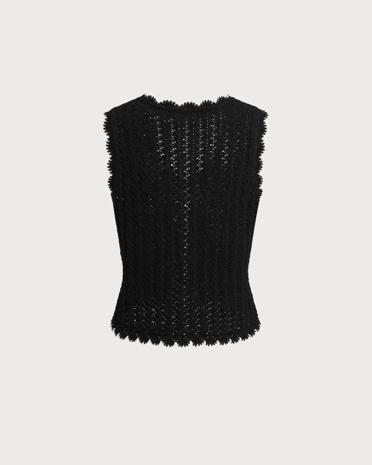 Black Contrast V Neck Knit Vest - Image 3