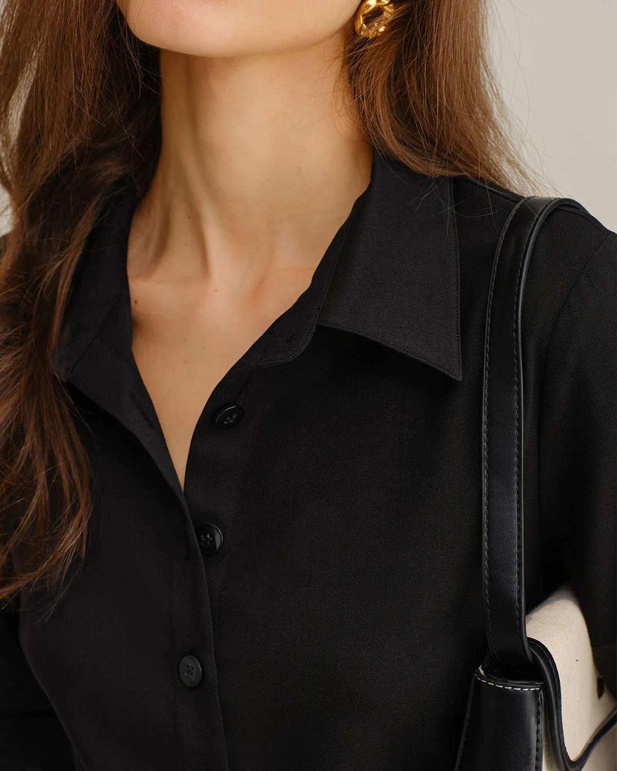 Black Contrasting A-Line Mini Dress - Image 2
