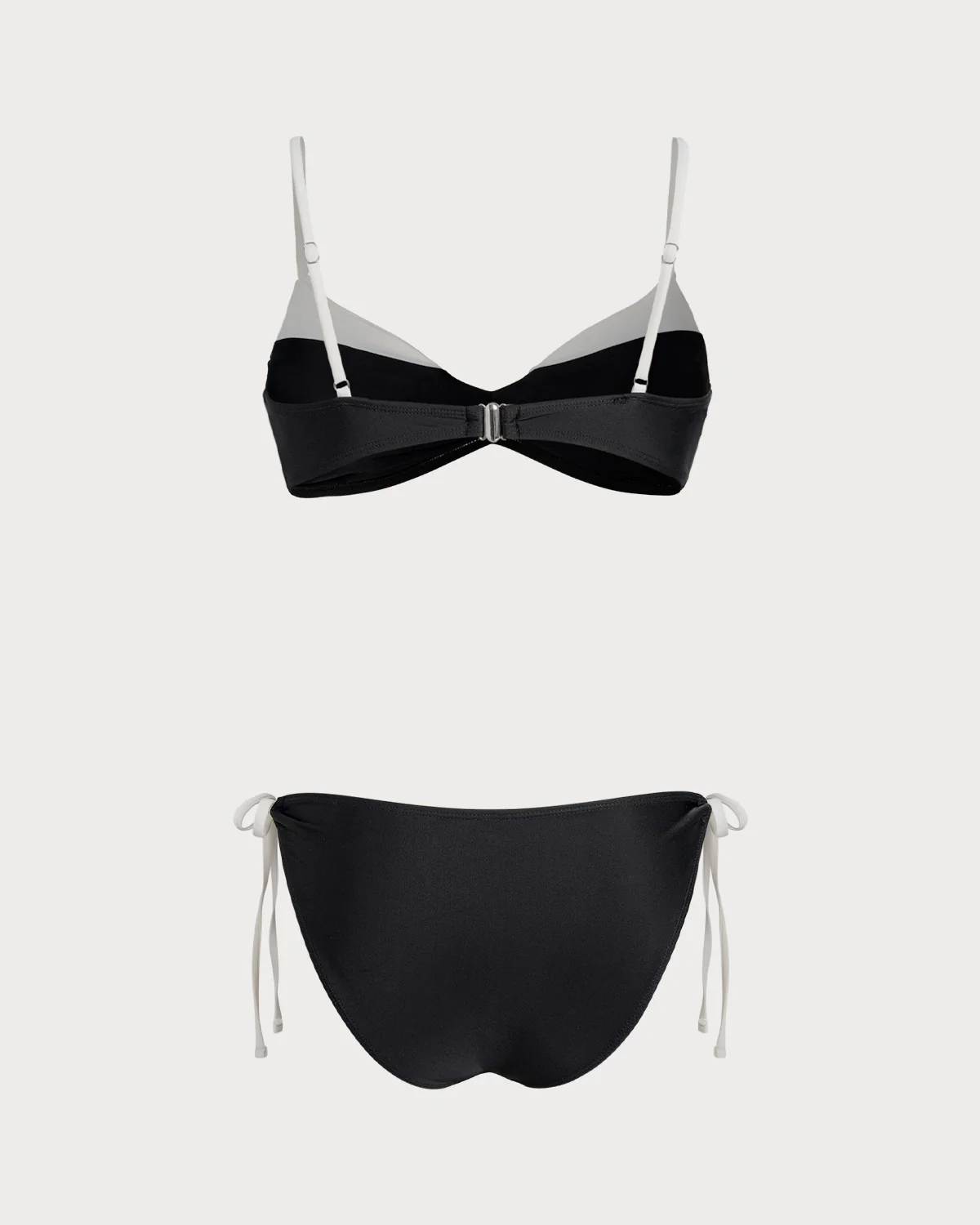 Black Contrasting Bralette Bikini Sets - Image 5