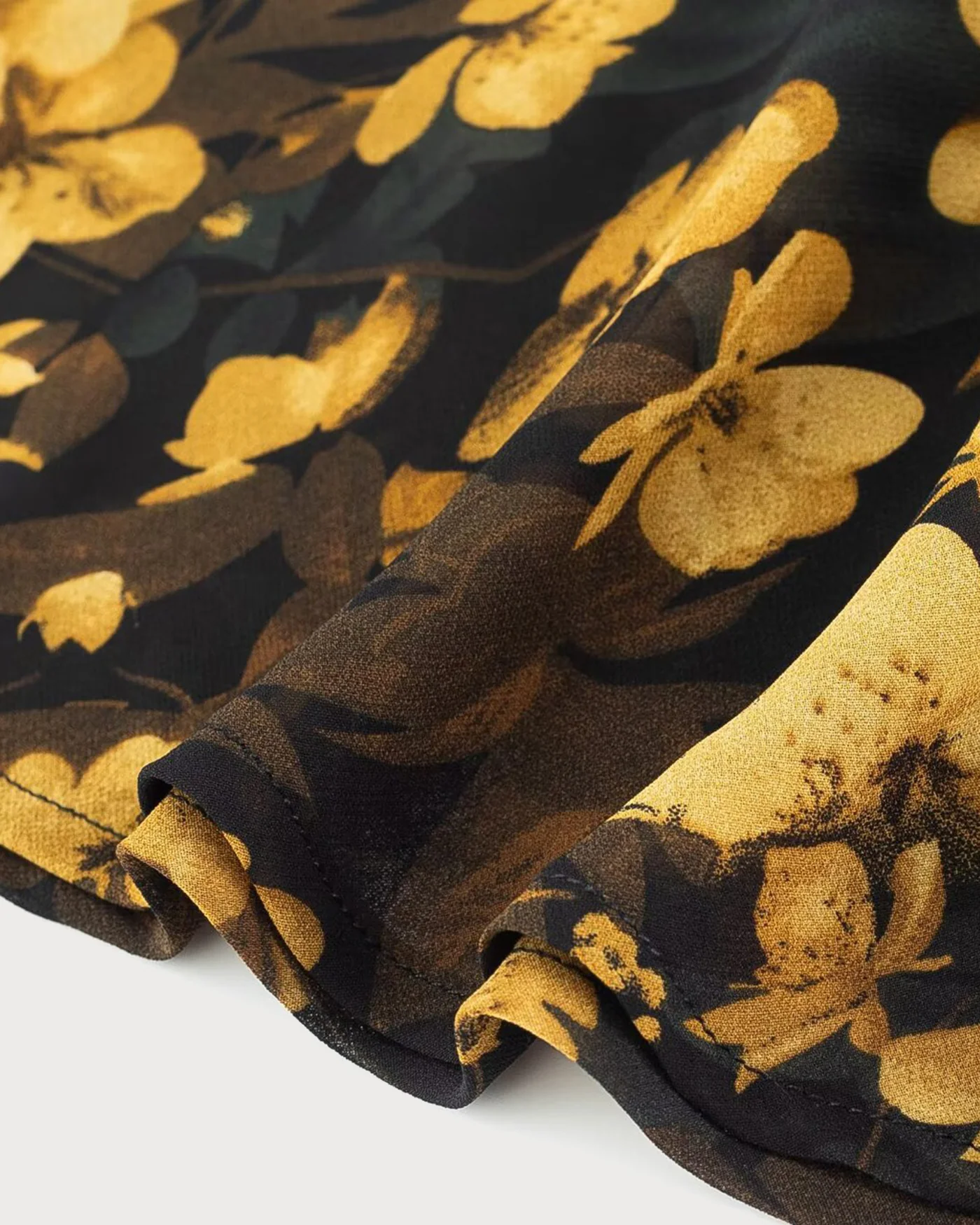 Black Floral Elastic Waist Skirt - Image 4