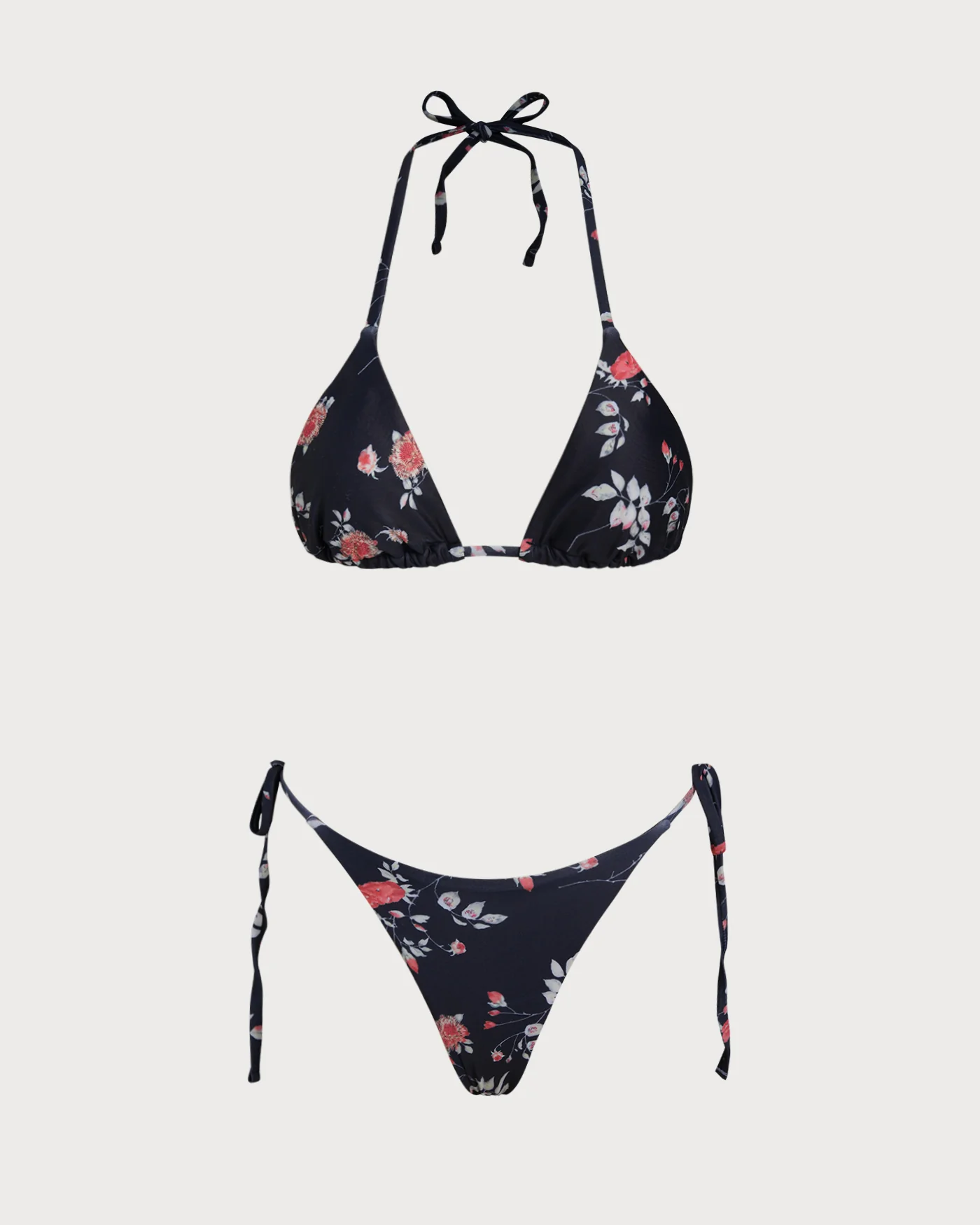 Black Floral Triangle Bikini Set - Image 5