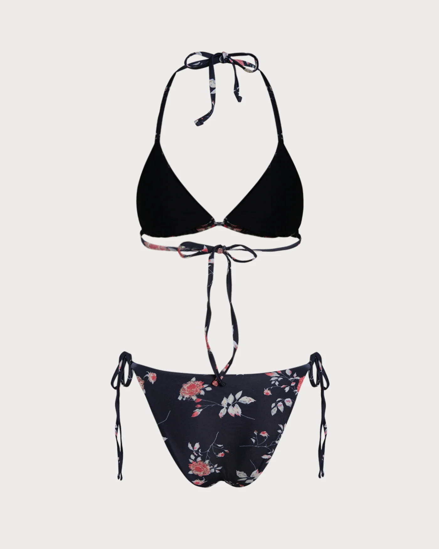 Black Floral Triangle Bikini Set - Image 6
