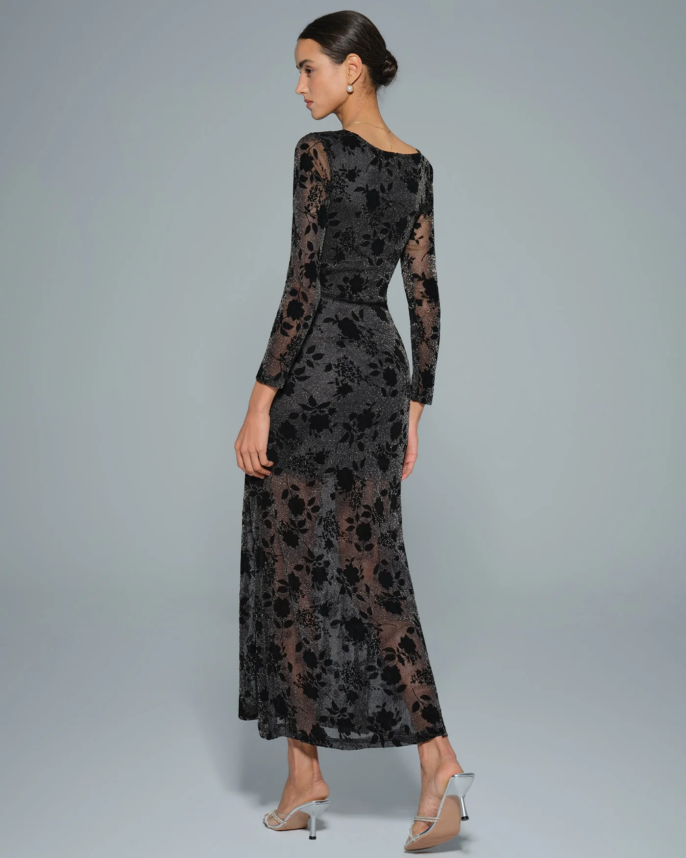 Black Floral Tunic Maxi Dress - Image 5