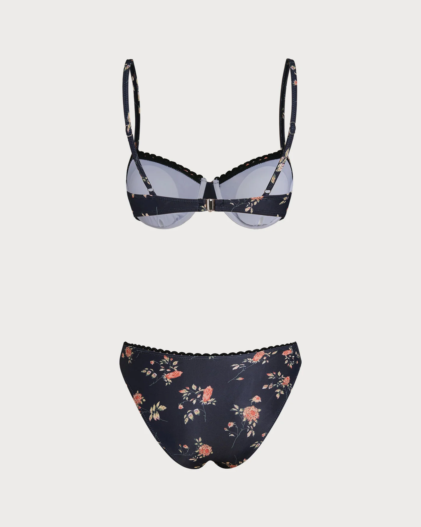 Navy Floral Underwire Bikini Set - Image 3