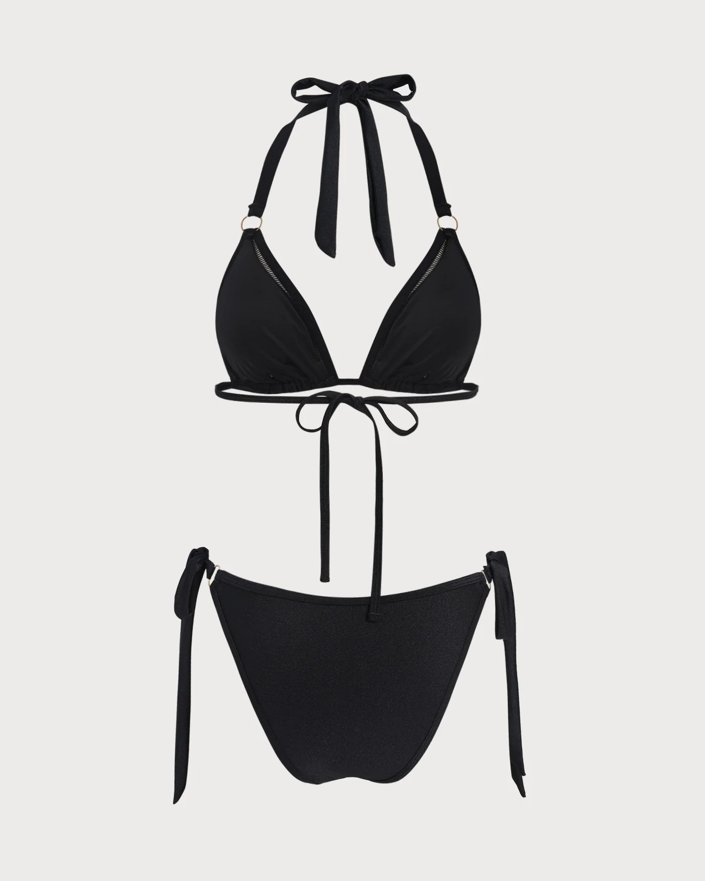 Black Halter O-Ring Triangle Bikini Set - Image 9