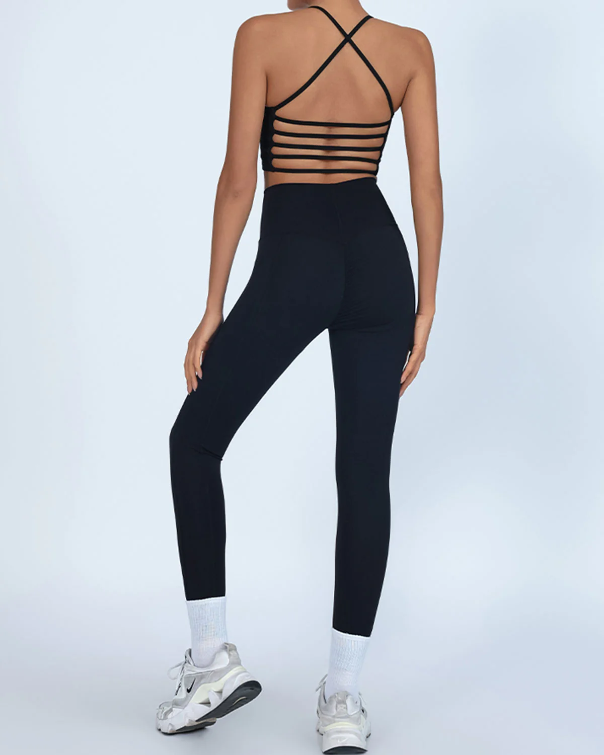 Black High Stretch Yoga Leggings - Image 3
