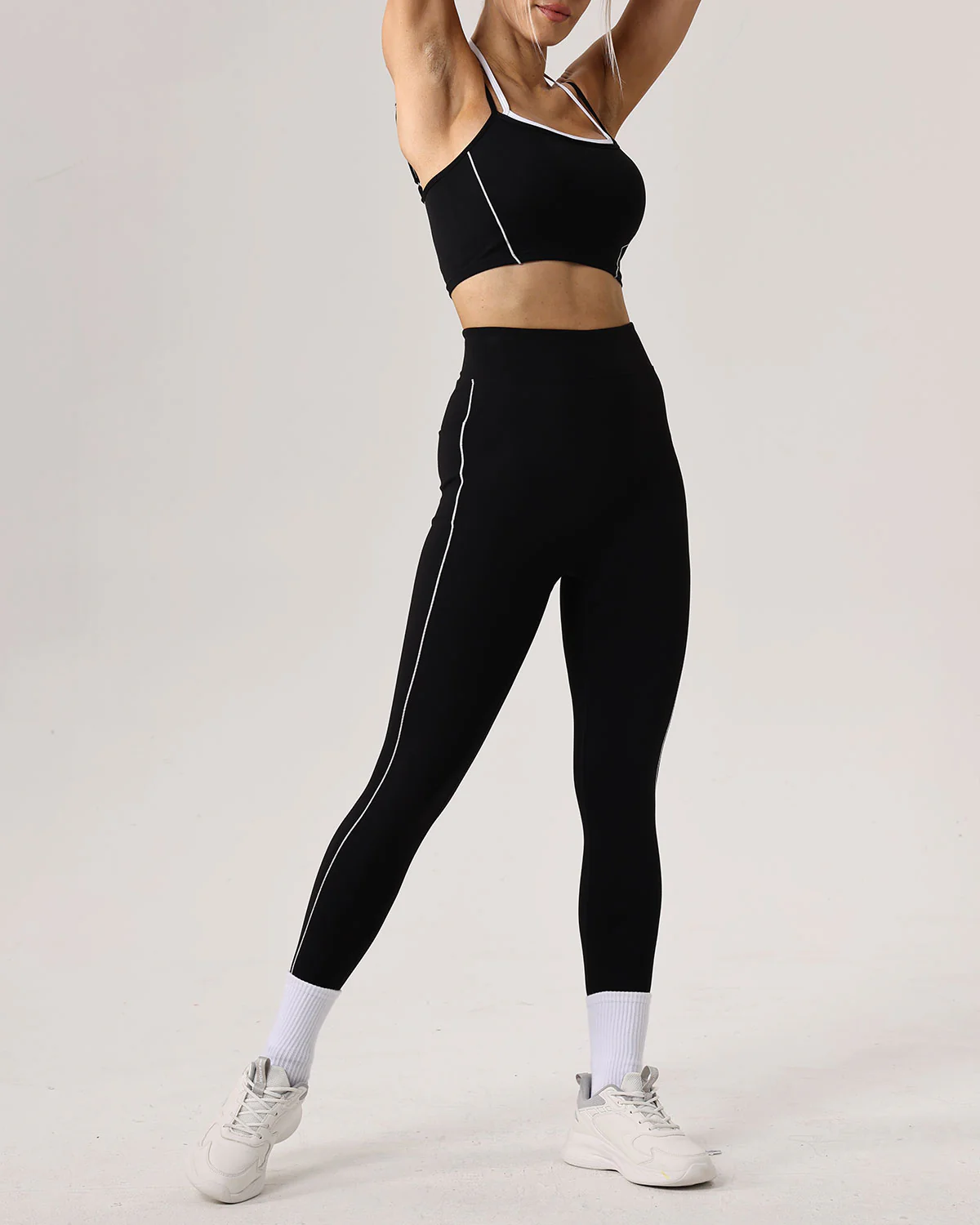Black High Waisted Yoga Leggings - Image 4