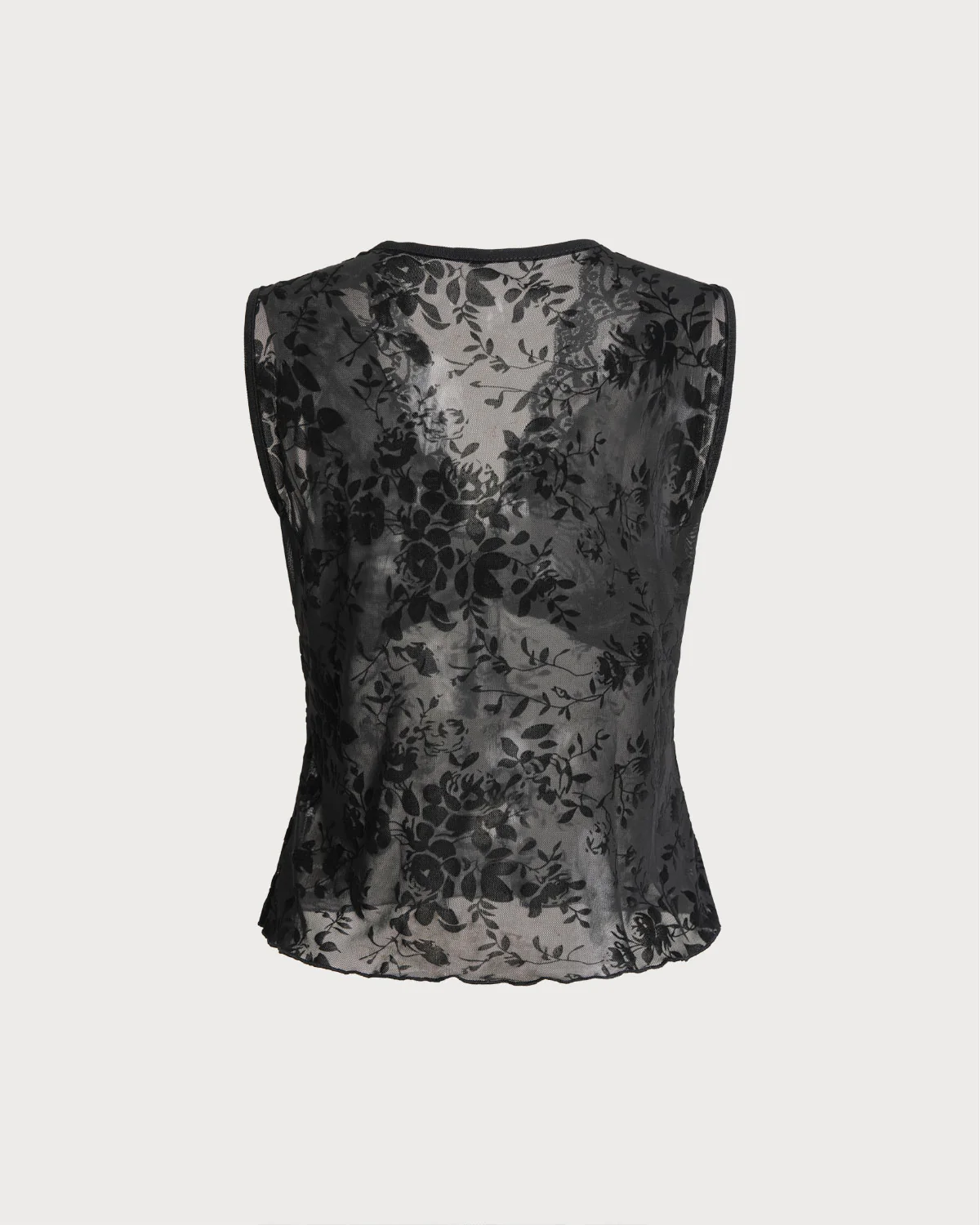 Black Lace V Neck Tank Top - Image 6