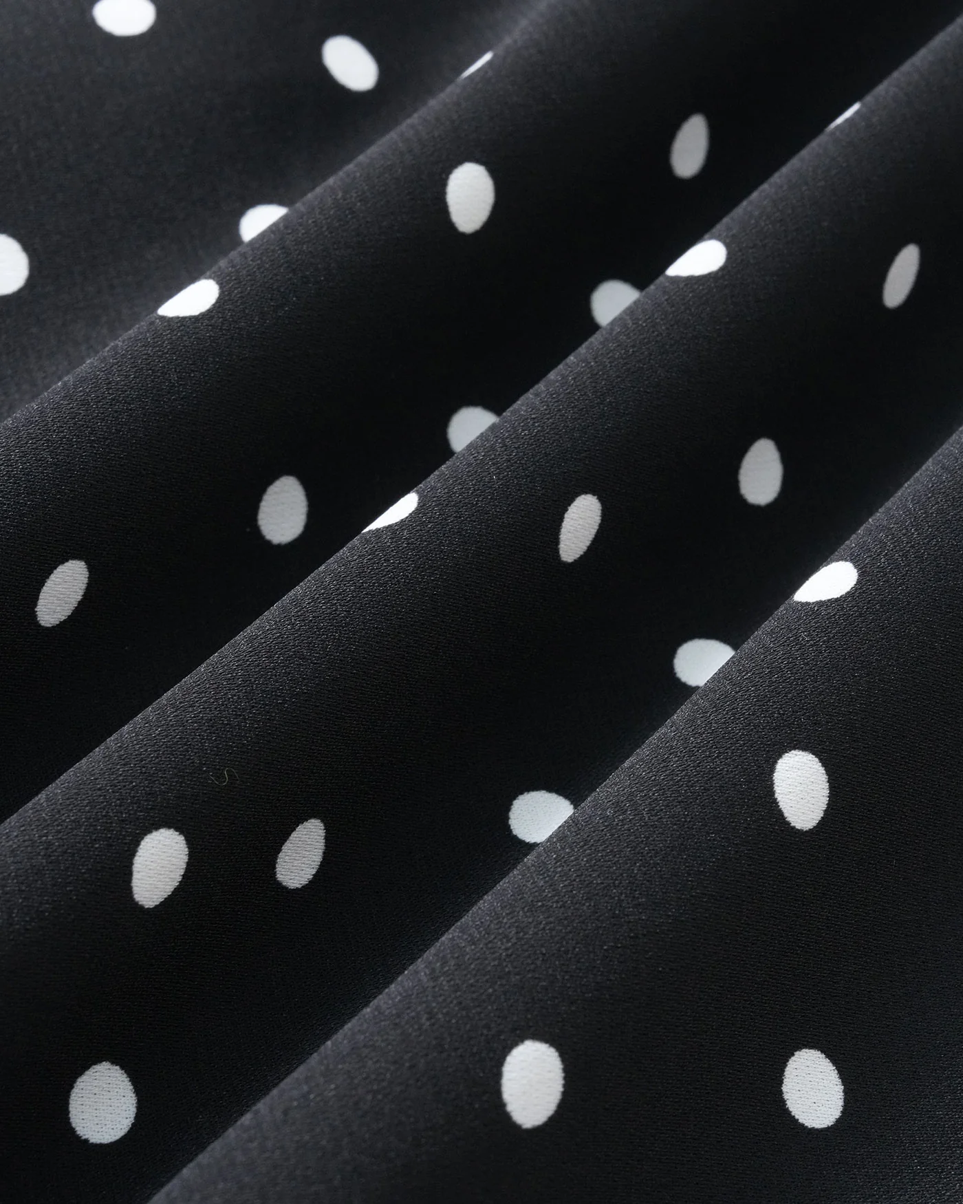 Black Mandarin Collar Polka Dot Midi Dress - Image 9