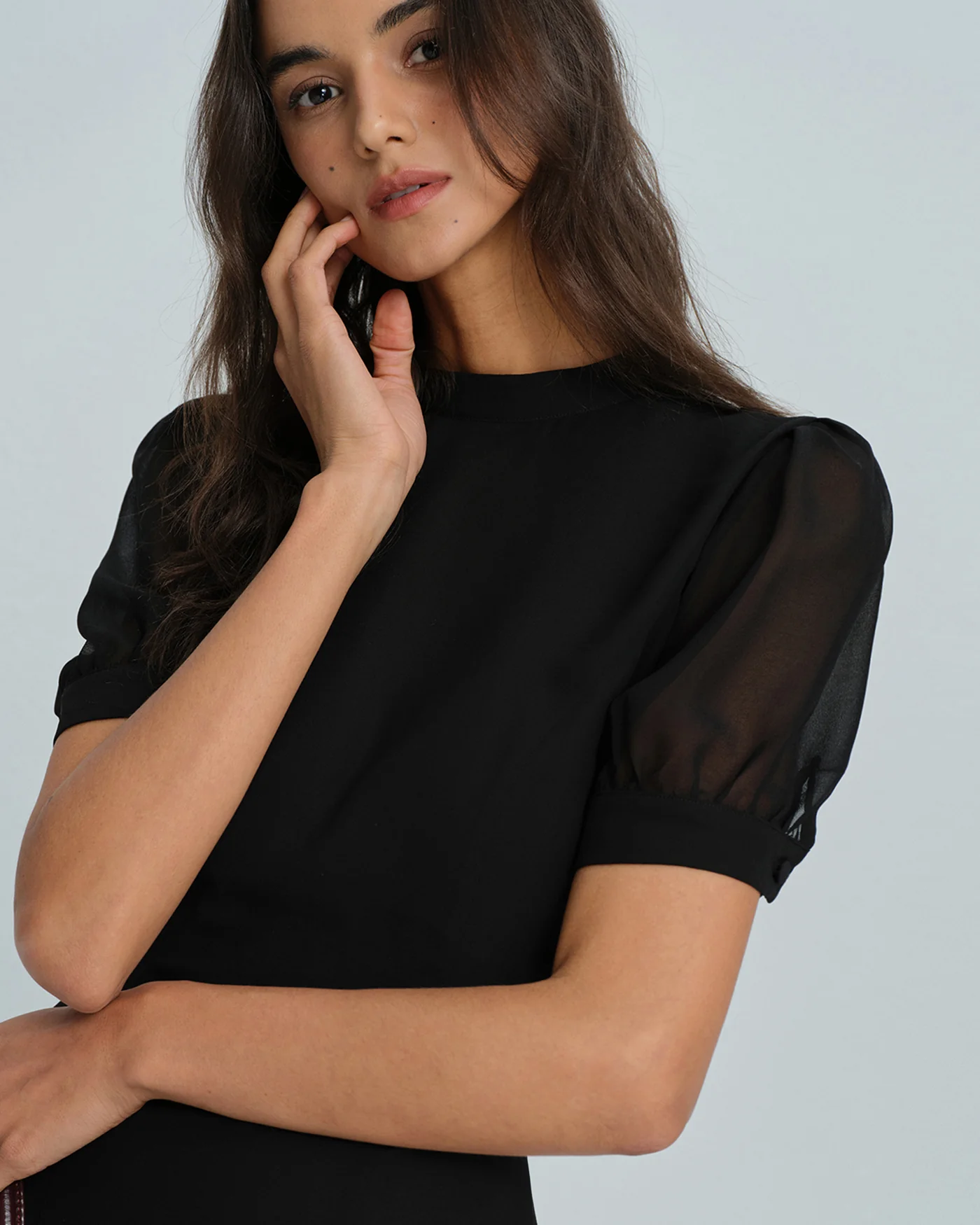 Black Mock Neck Mini Dress - Image 3