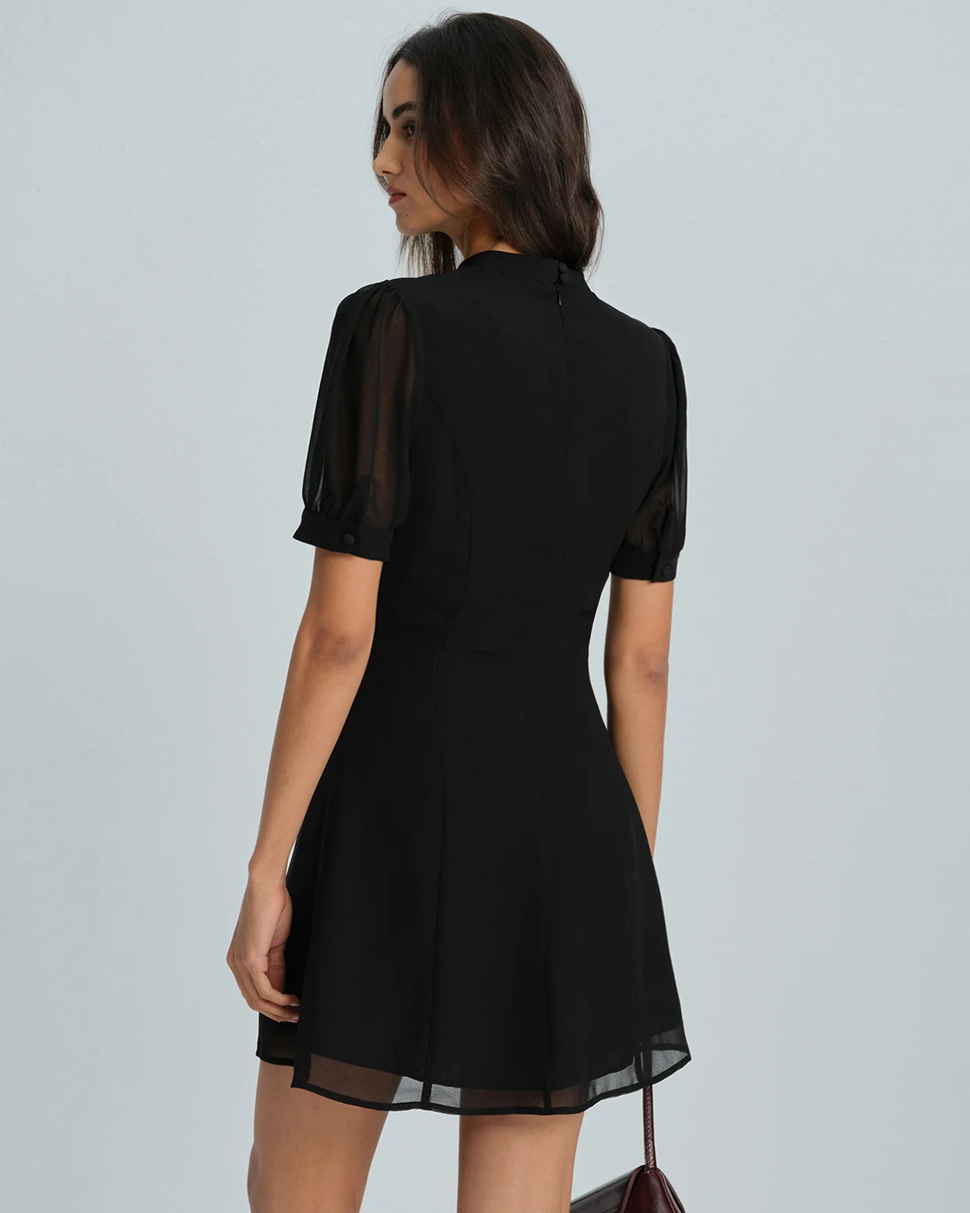 Black Mock Neck Mini Dress - Image 5