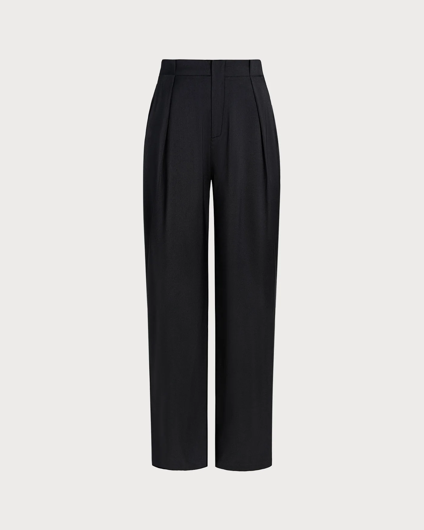 Black Natural Waisted Straight Pants - Image 4