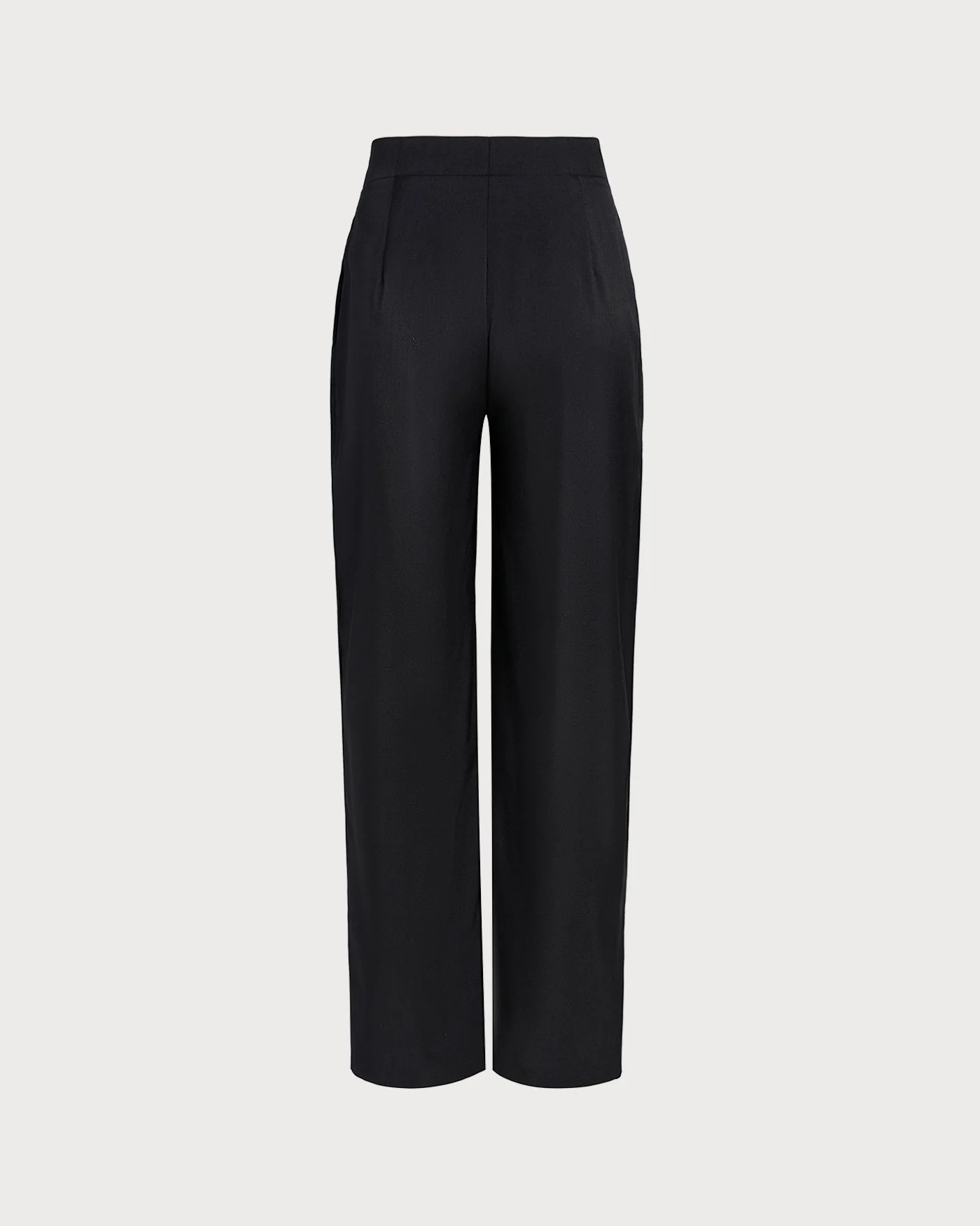 Black Natural Waisted Straight Pants - Image 5