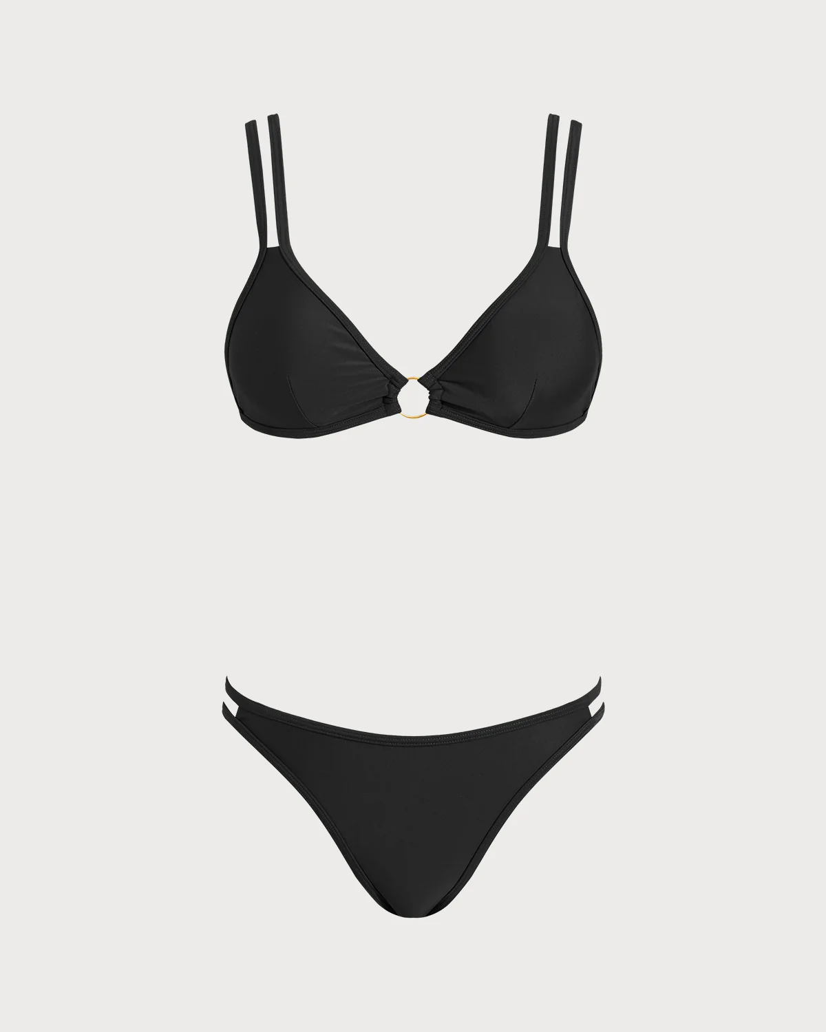 Black O-Ring Triangle Bikini Set - Image 3