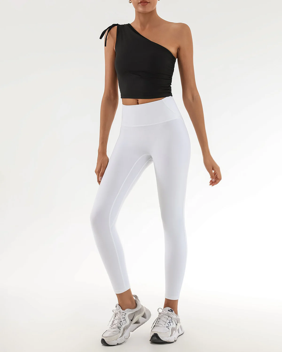 Black One Shoulder Yoga Tank Top - Image 3