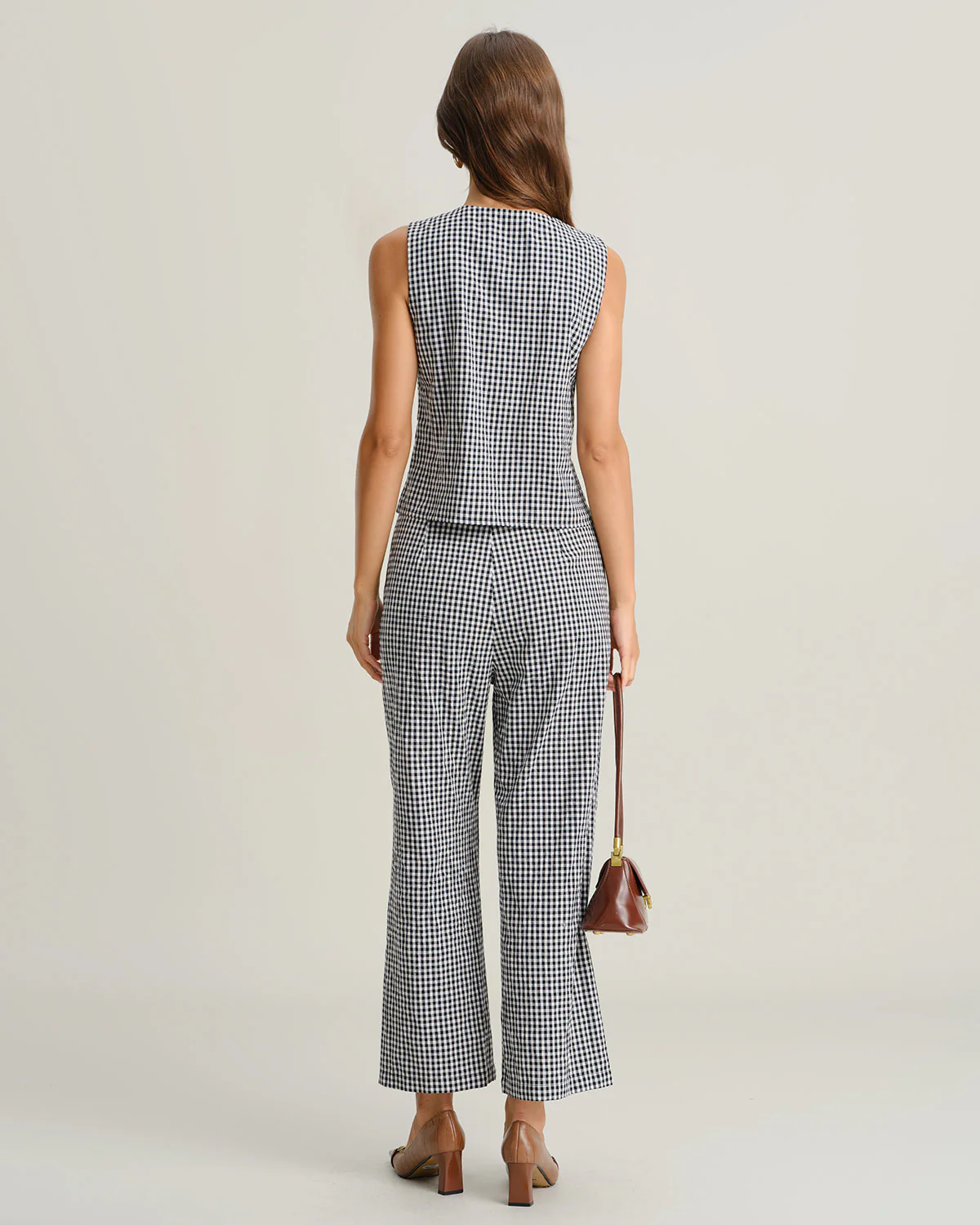Black Plaid Button Vest - Image 5