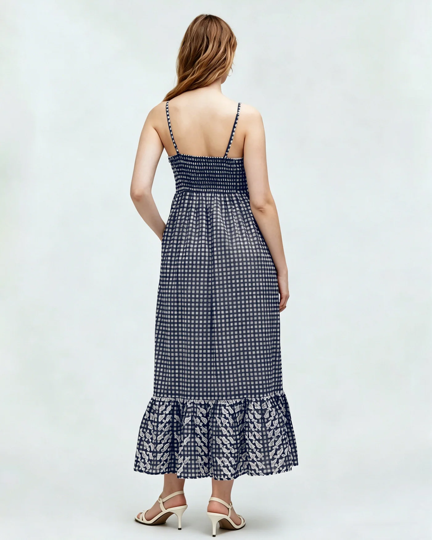 Black Plaid Slip Midi Dress - Image 4