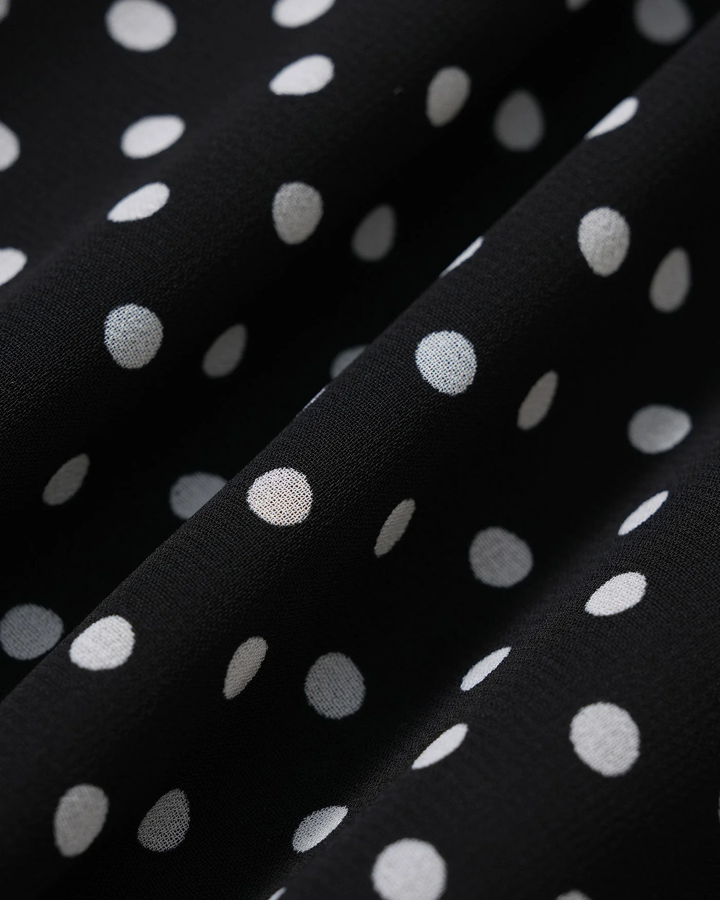 Black Polka Dot Chiffon Mini Dress - Image 8