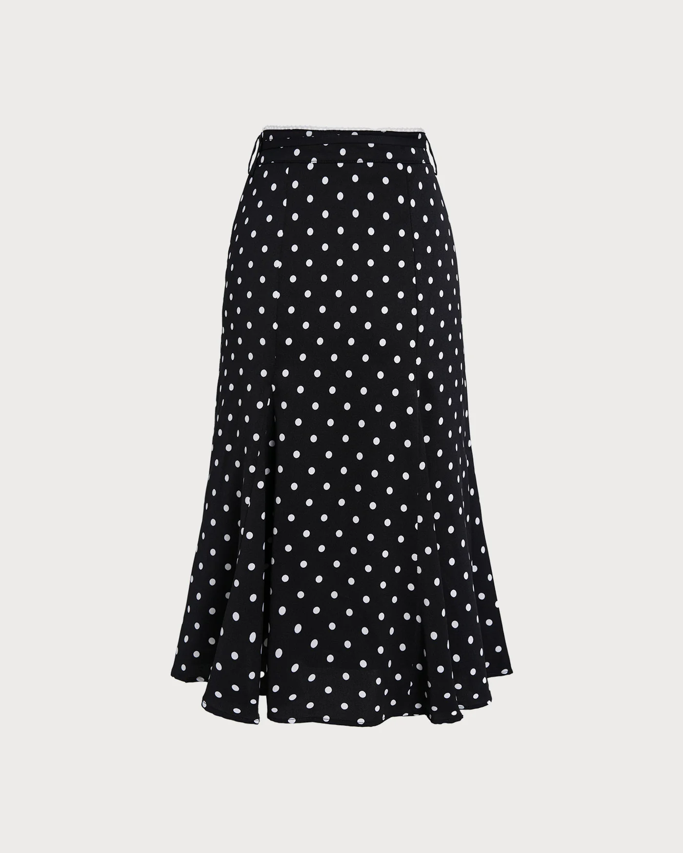Black Polka Dot Mermaid Midi Skirt - Image 8