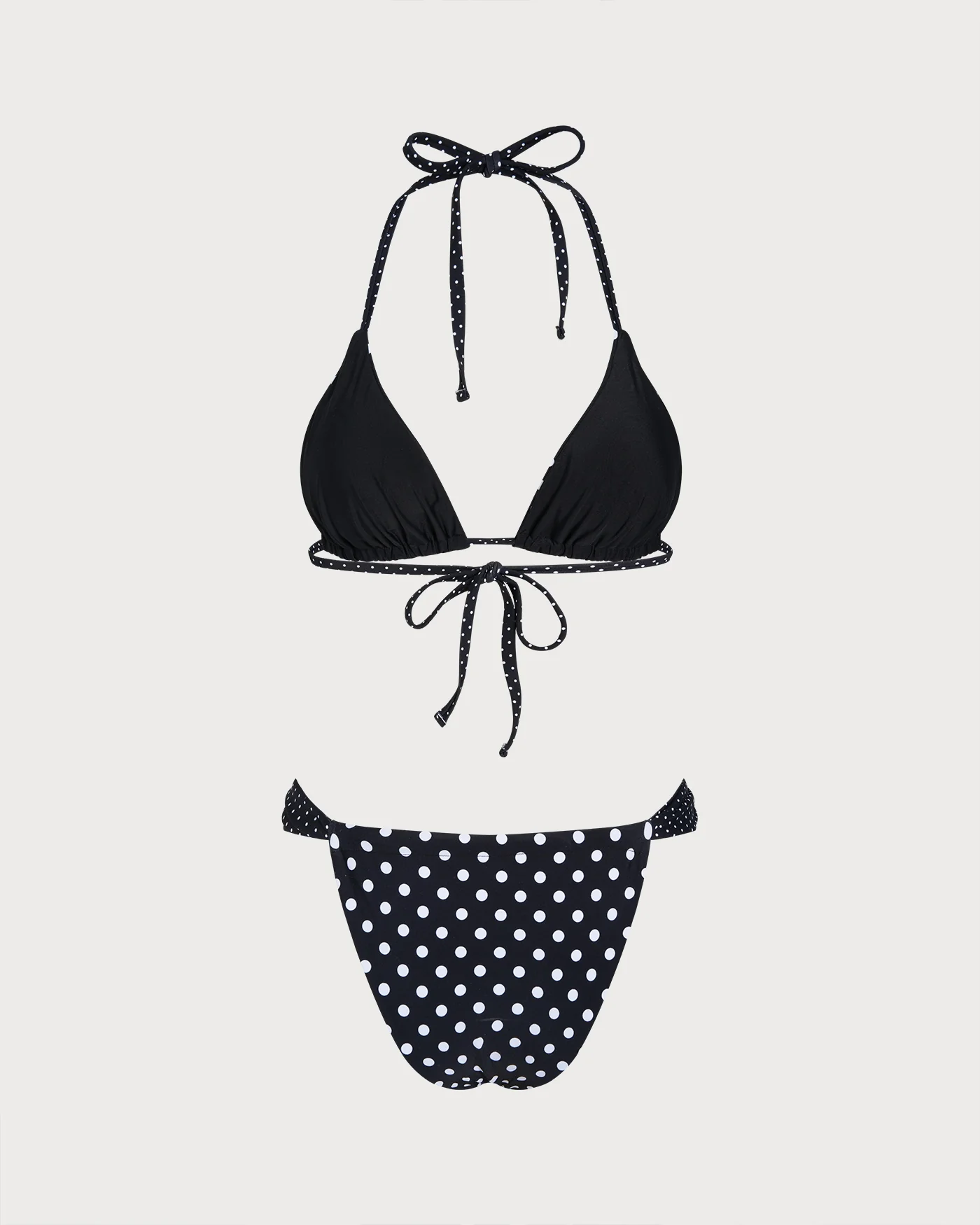 Black Polka Dot Reversible Bikini Set - Image 3