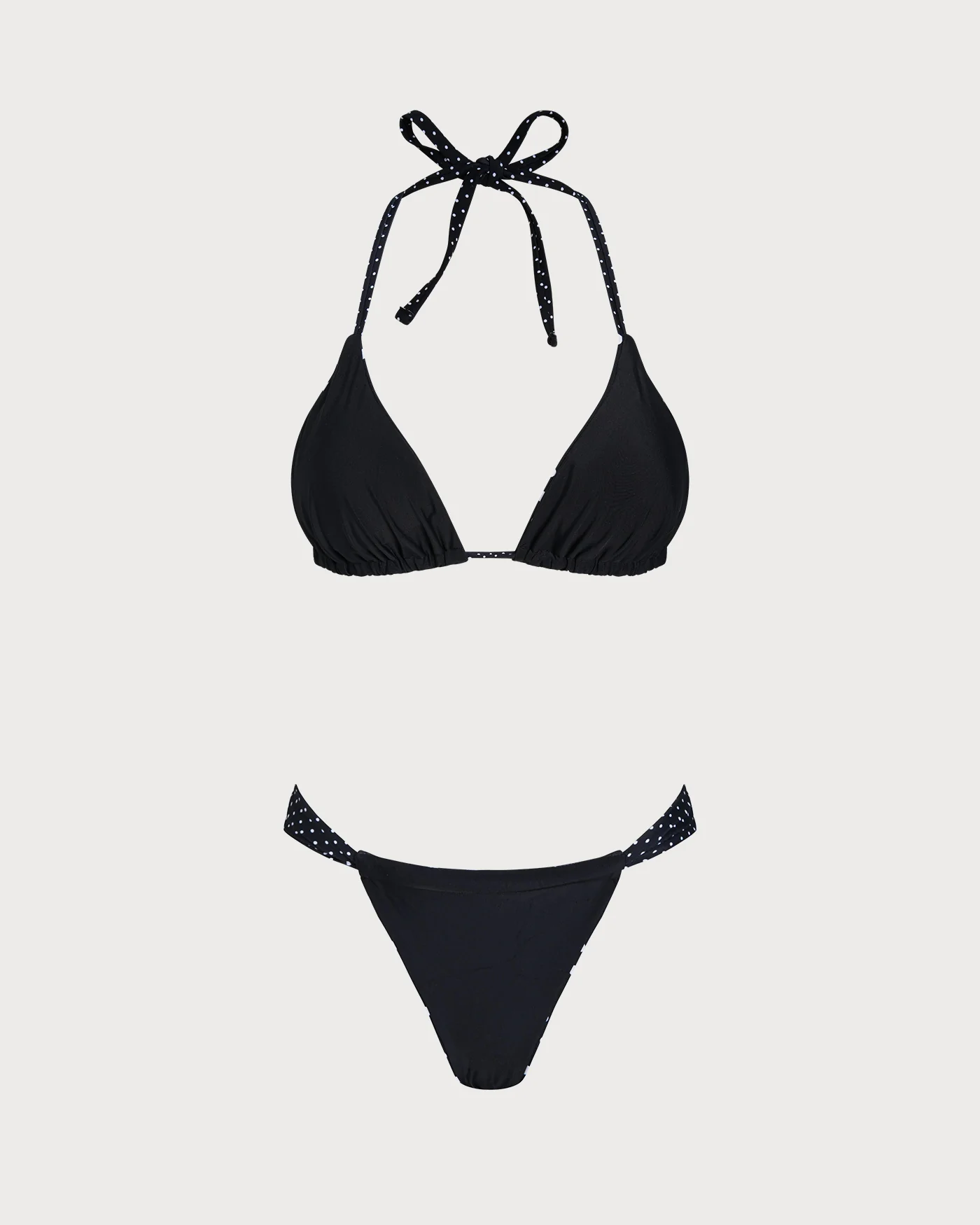 Black Polka Dot Reversible Bikini Set - Image 4