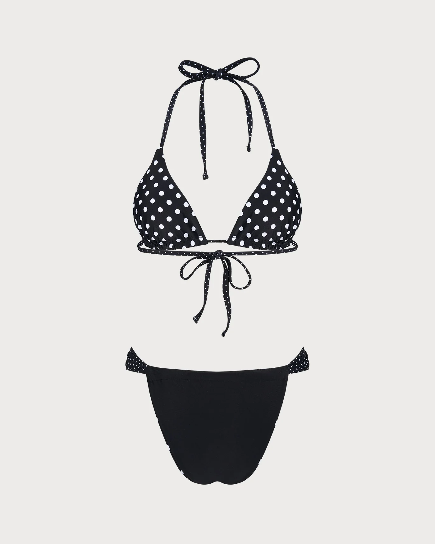 Black Polka Dot Reversible Bikini Set - Image 5