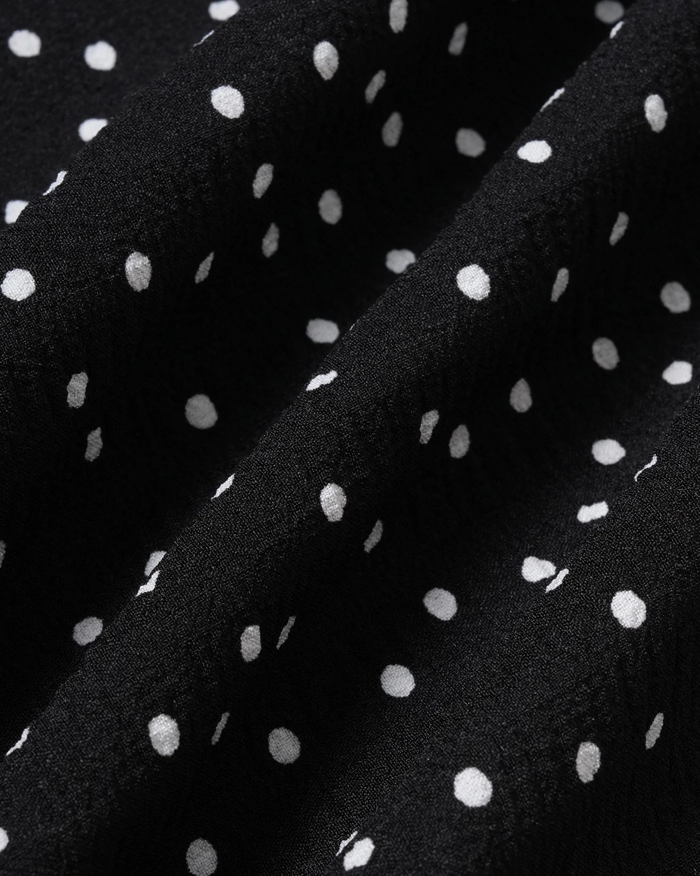 Black Polka Dot Ruched Midi Skirt - Image 10