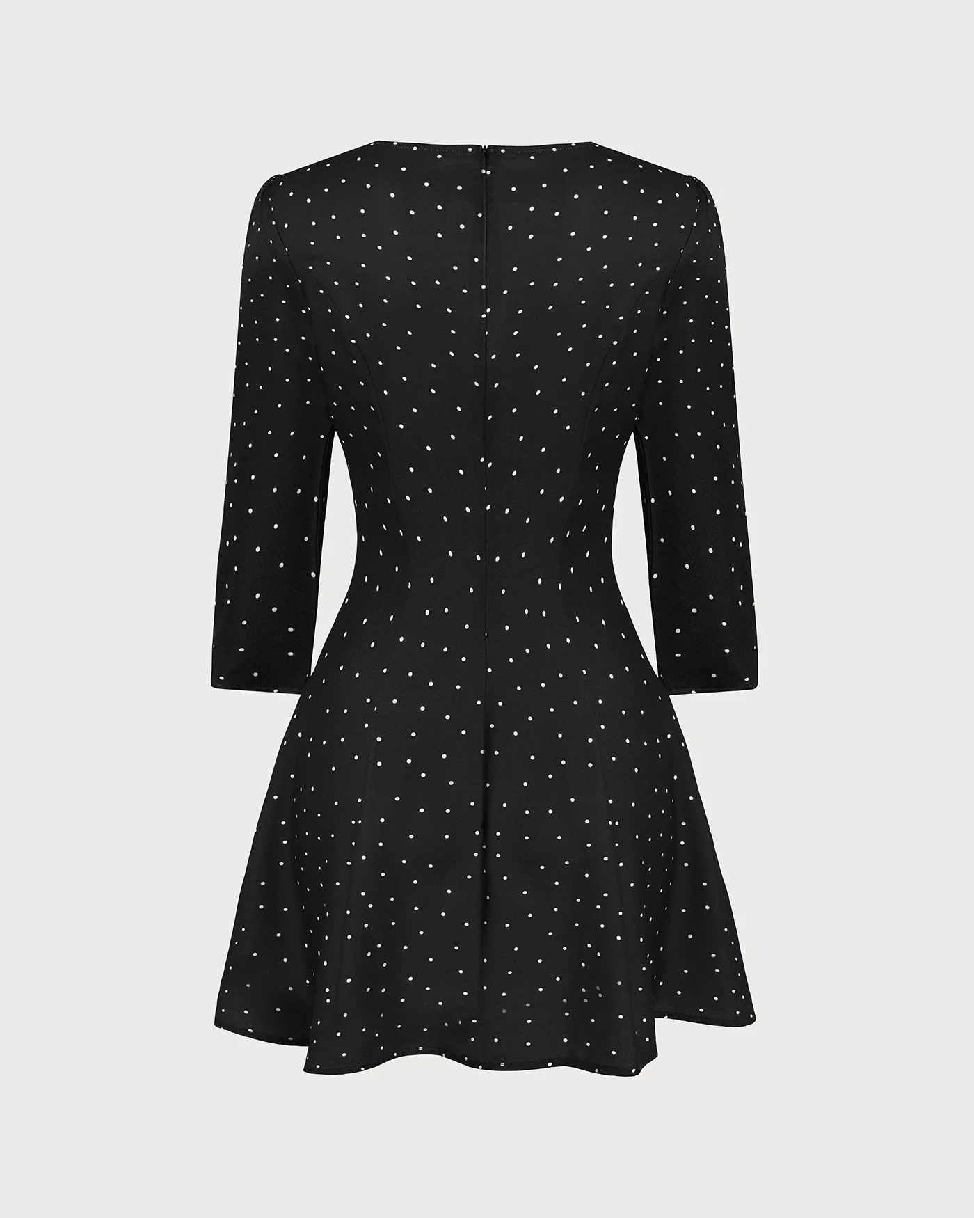 Black Polka Dot Square Neck Mini Dress - Image 10