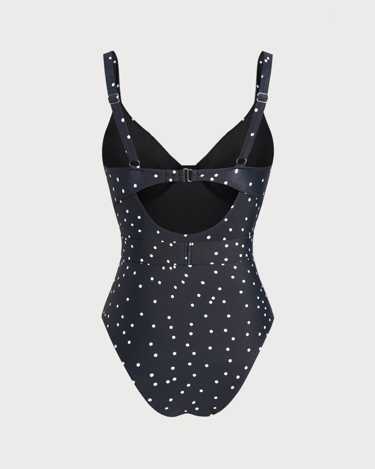 Black Polka Dots One Piece Swimwear - Image 3