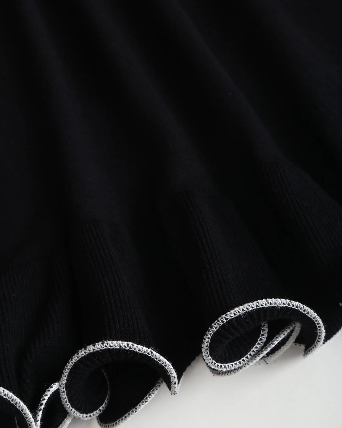 Black Ruffle Ribbed Sweater Mini Dress - Image 8